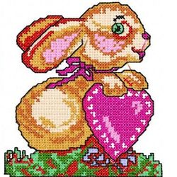 Anime bunny heart Embroidery Design,