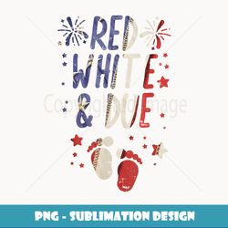 Red White Due Baby Shower 4th Of July Pregnancy Announcement - Professional Sublimation Digital Download