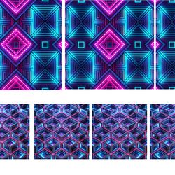 Cyberpunk seamless pattern, Neon seamless pattern, Seamless wallpaper, 10 seamless pattern PNG, Commercial use