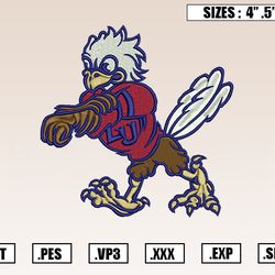 Liberty Flames Mascot Embroidery Designs, NCAA Embroidery Design File Instant Download