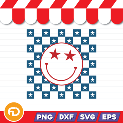 Smiley America SVG, PNG, EPS, DXF Digital Download