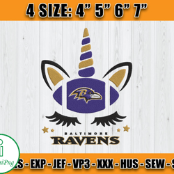 Ravens Embroidery, Unicorn Embroidery, NFL Machine Embroidery Digital, 4 sizes Machine Emb Files -23-IzumiPng