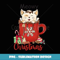 Merry Christmas Cat Lovers Xmas Cute Kitten Cup - Unique Sublimation PNG Download
