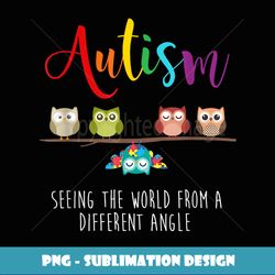 Cute Owls Puzzle Pieces Autistic Autism Awareness - High-Resolution PNG Sublimation File