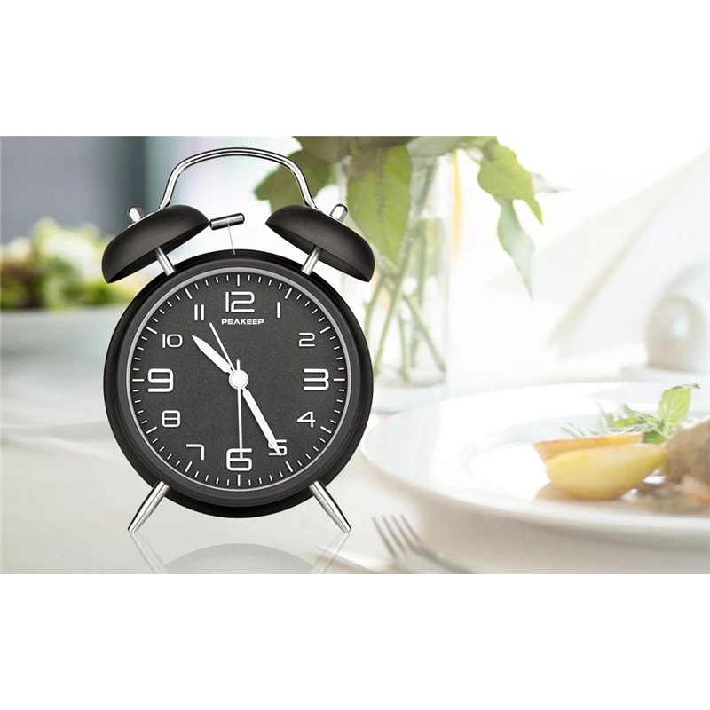 Vintage Twin Bell Loud Alarm Clock Metal Desk Clock 7