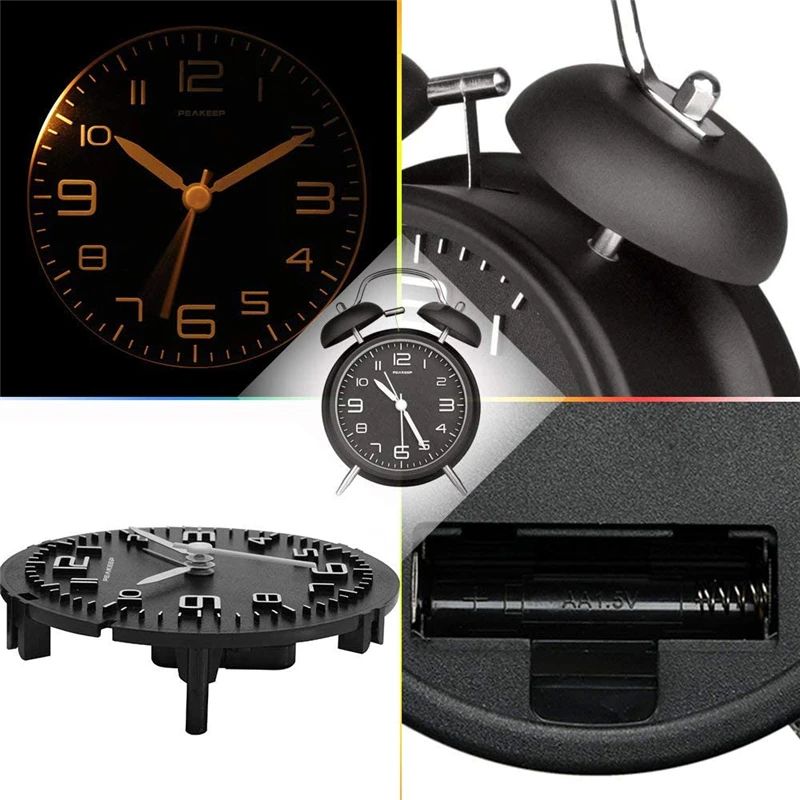 Vintage Twin Bell Loud Alarm Clock Metal Desk Clock 8