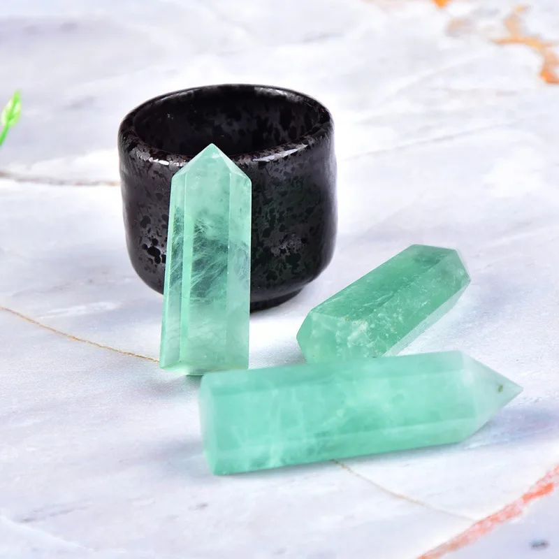 Natural Green Fluorite Crystal Wand Obelisk Healing Stone 10