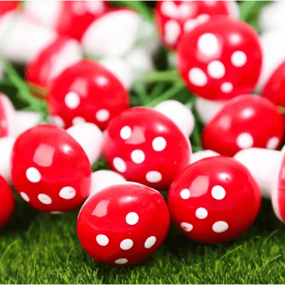 Mini Mushroom Fairy Garden Decor Set Red Foam Miniatures For DIY Micro Landscape Bonsai Decoratio 0