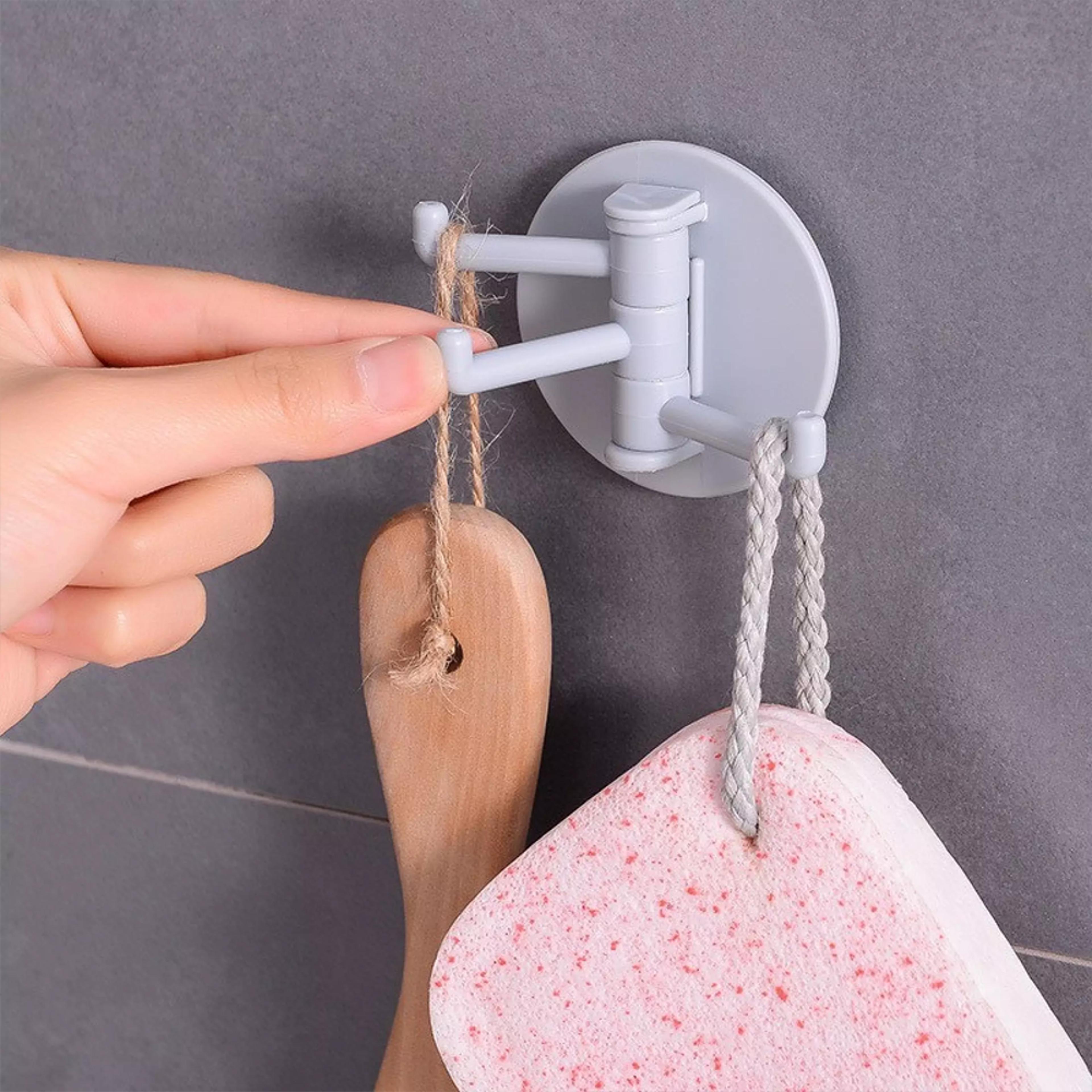 3 branch rotating adhesive wall hook
