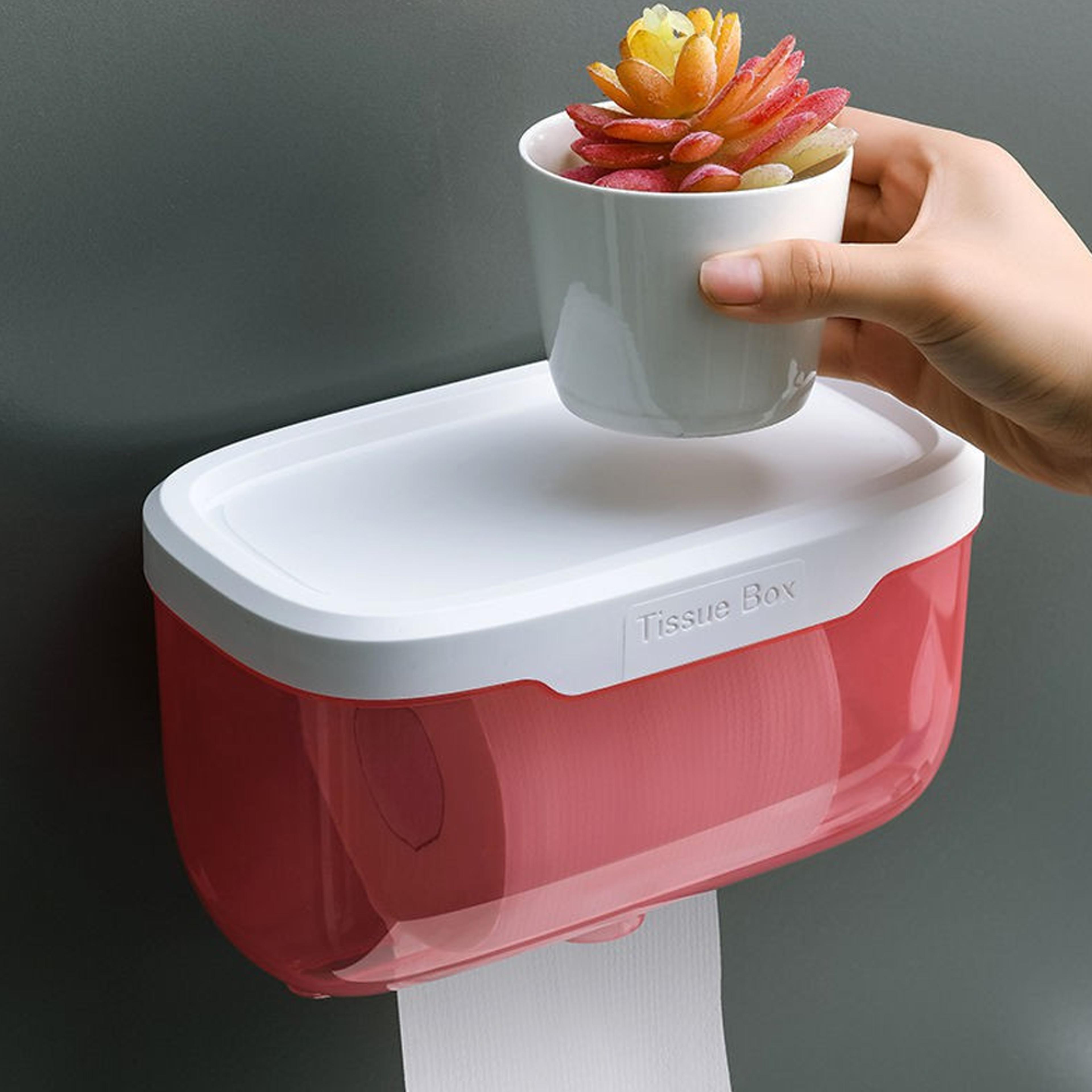 adhesive waterproof toilet paper holder for bathroom & camping
