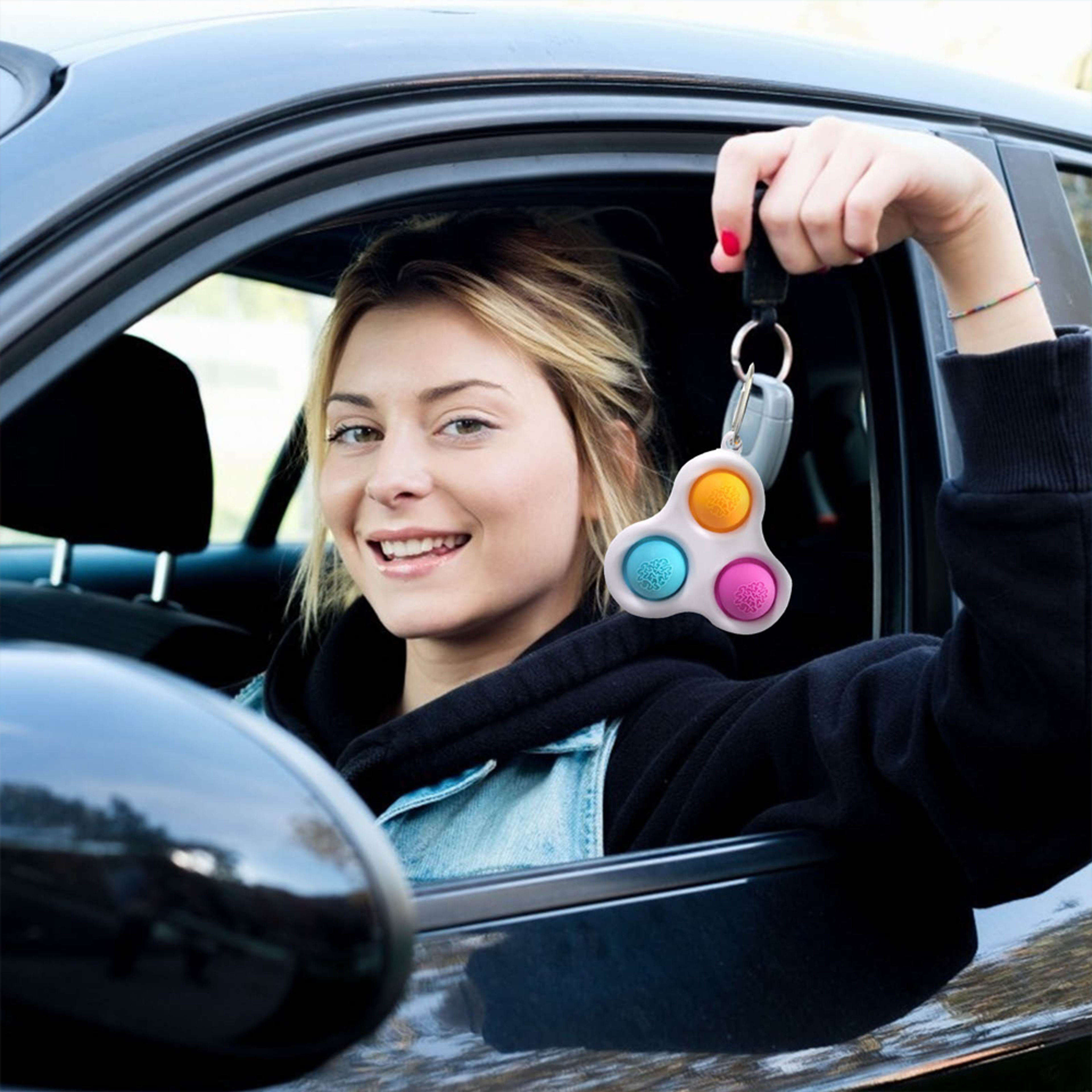 anti-stress fidget bubble popper keychain