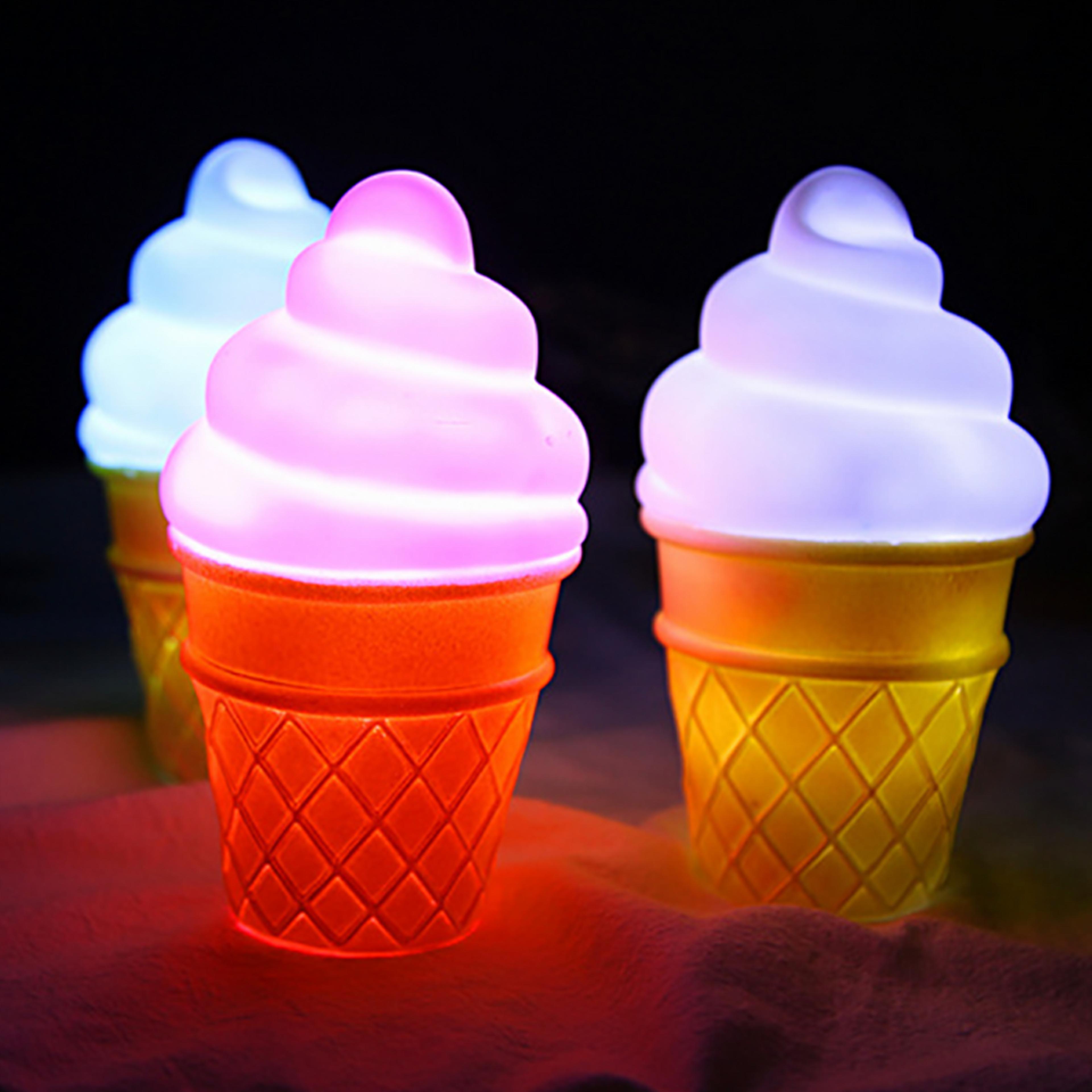 battery powered ice cream cone night light for kids room decor