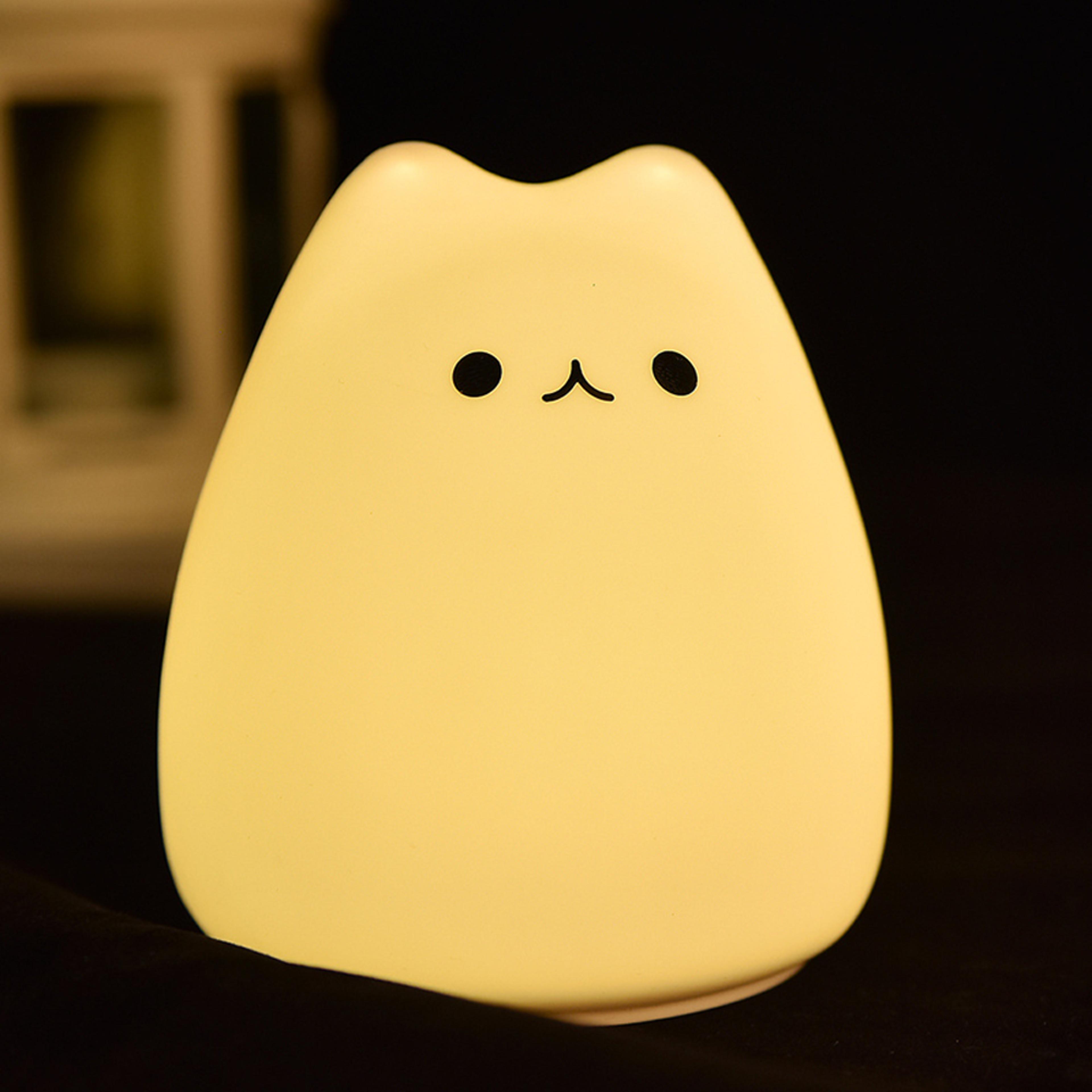 color-changing cat night light lamp