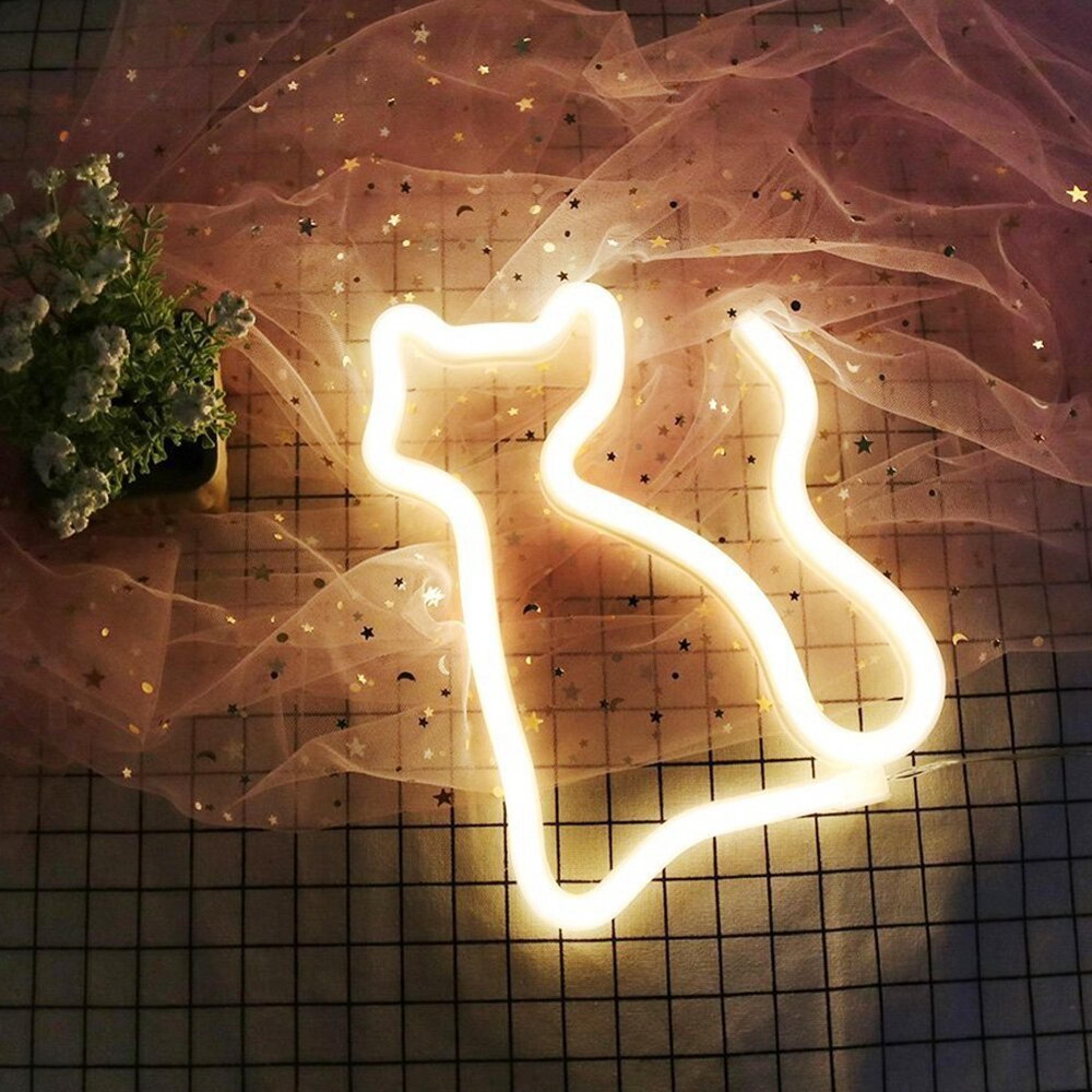 cute cat neon light sign