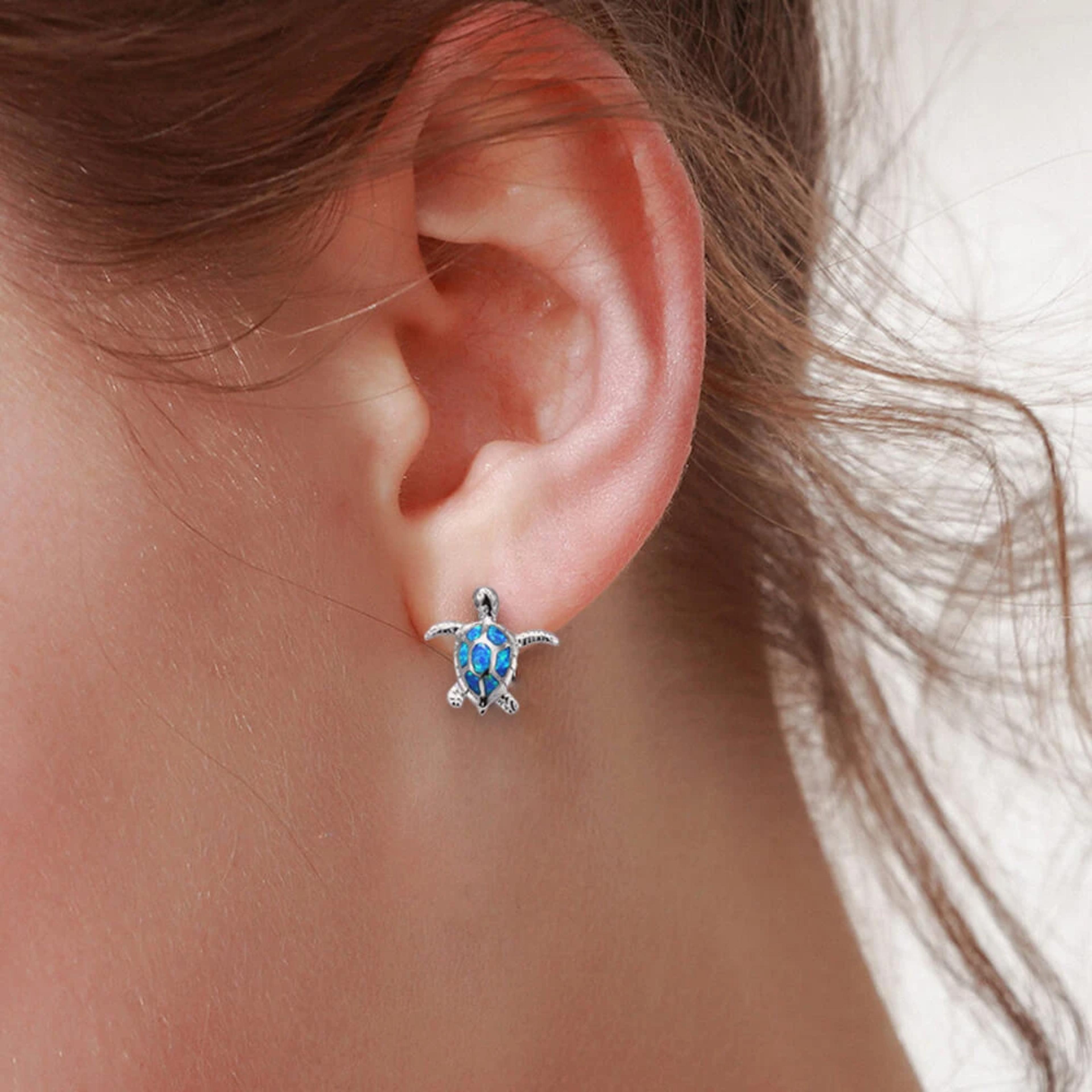 cute sea turtle earring studs