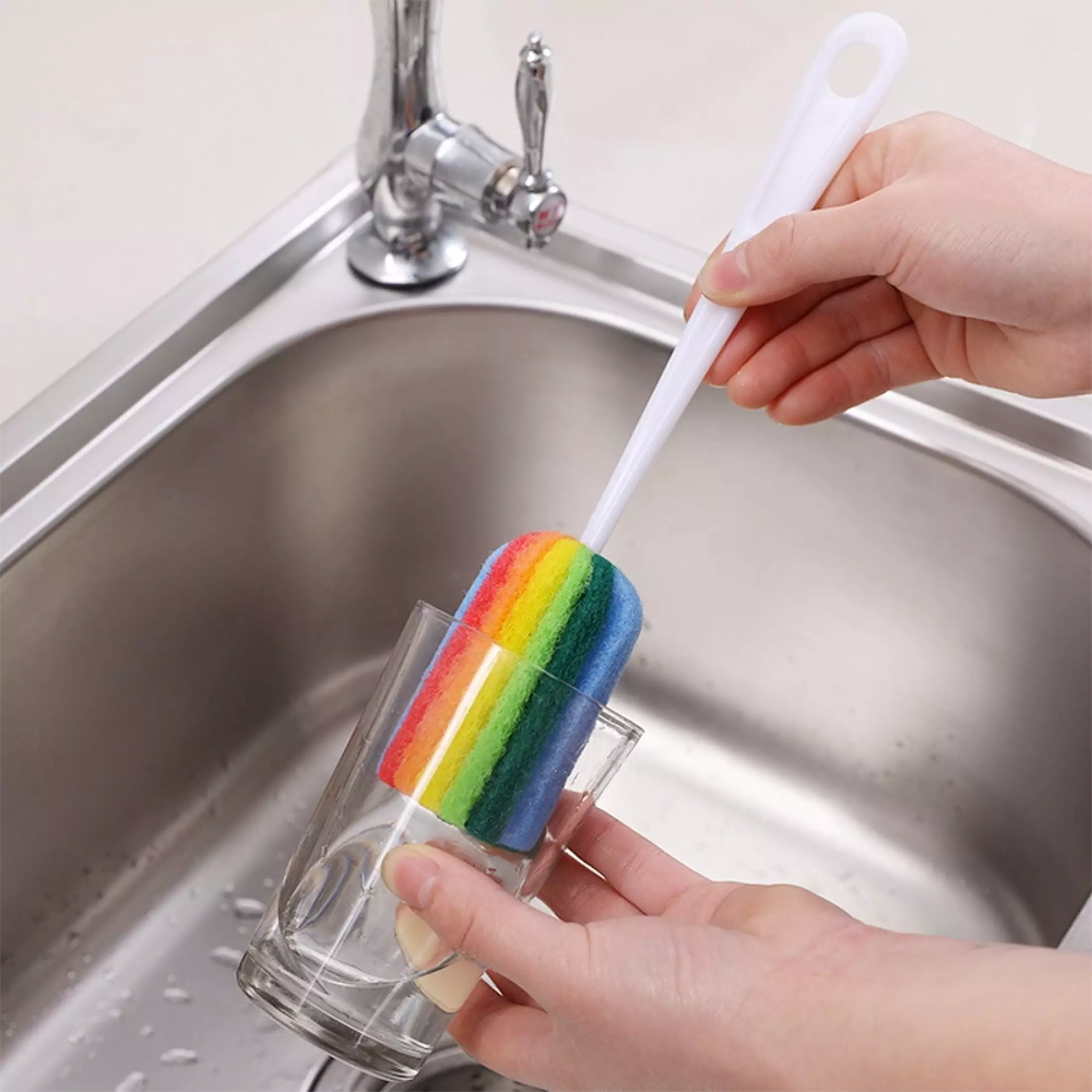 detachable rainbow water bottle brush
