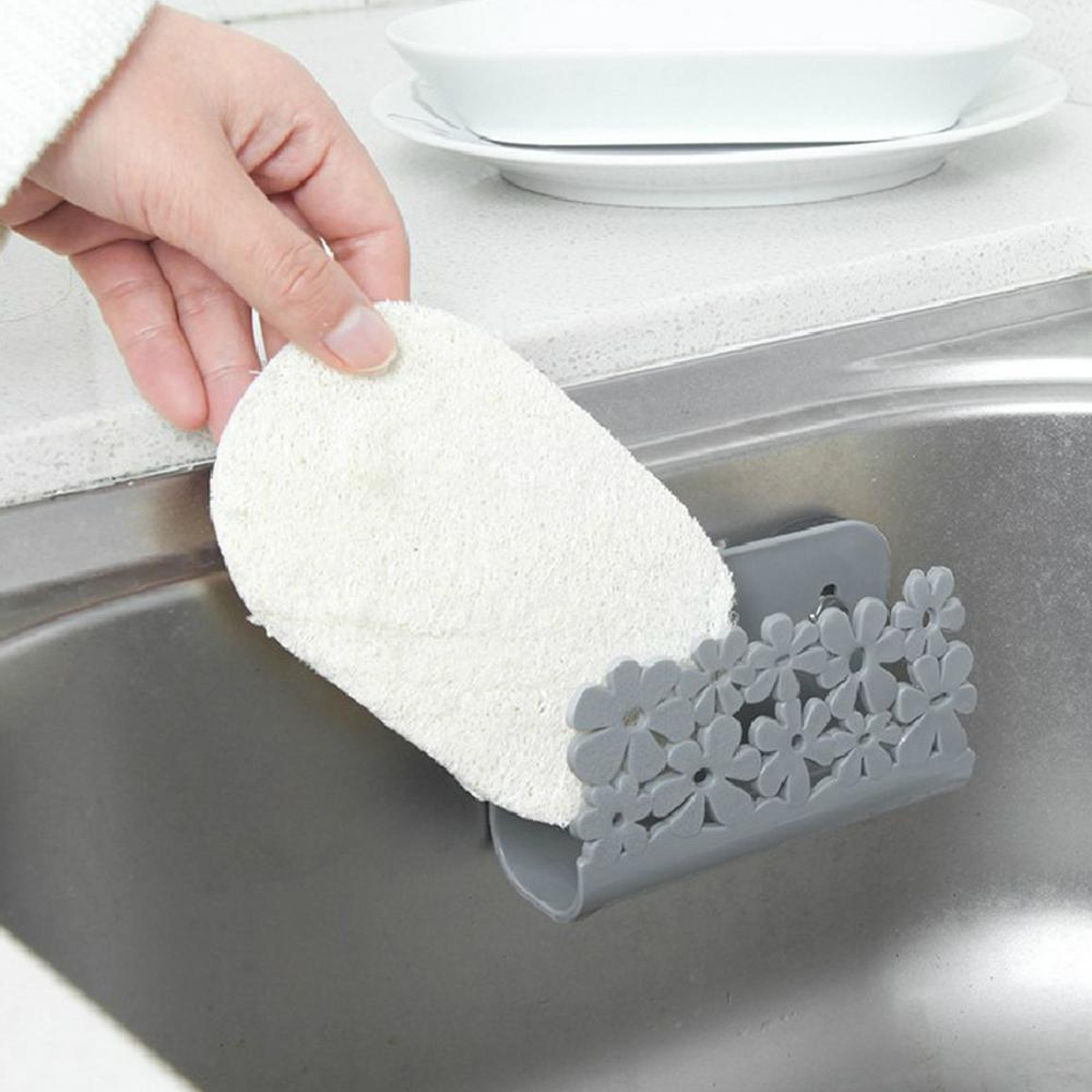 suction cup sponge holder with flower design