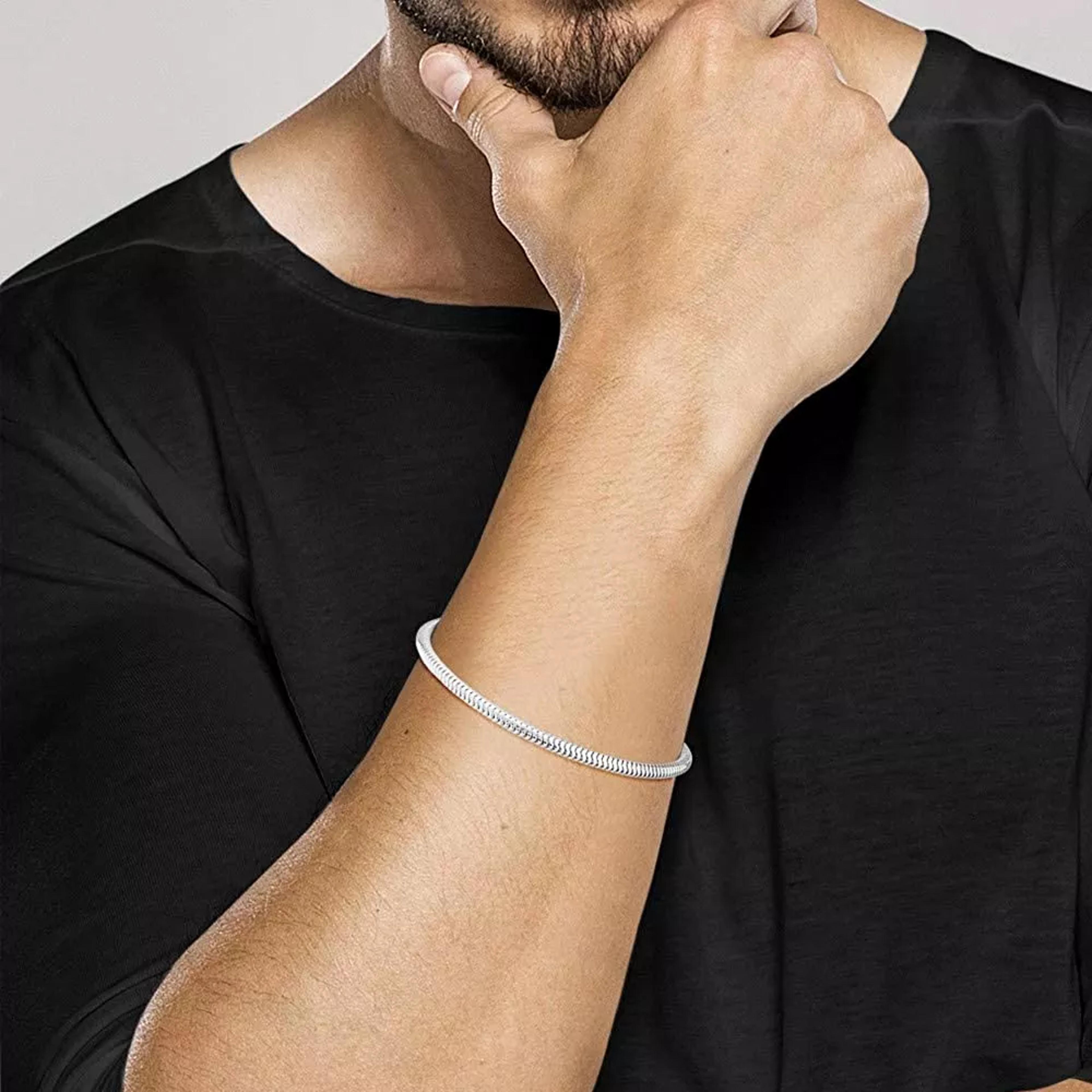 trendy silver snake chain bracelet charm jewelry