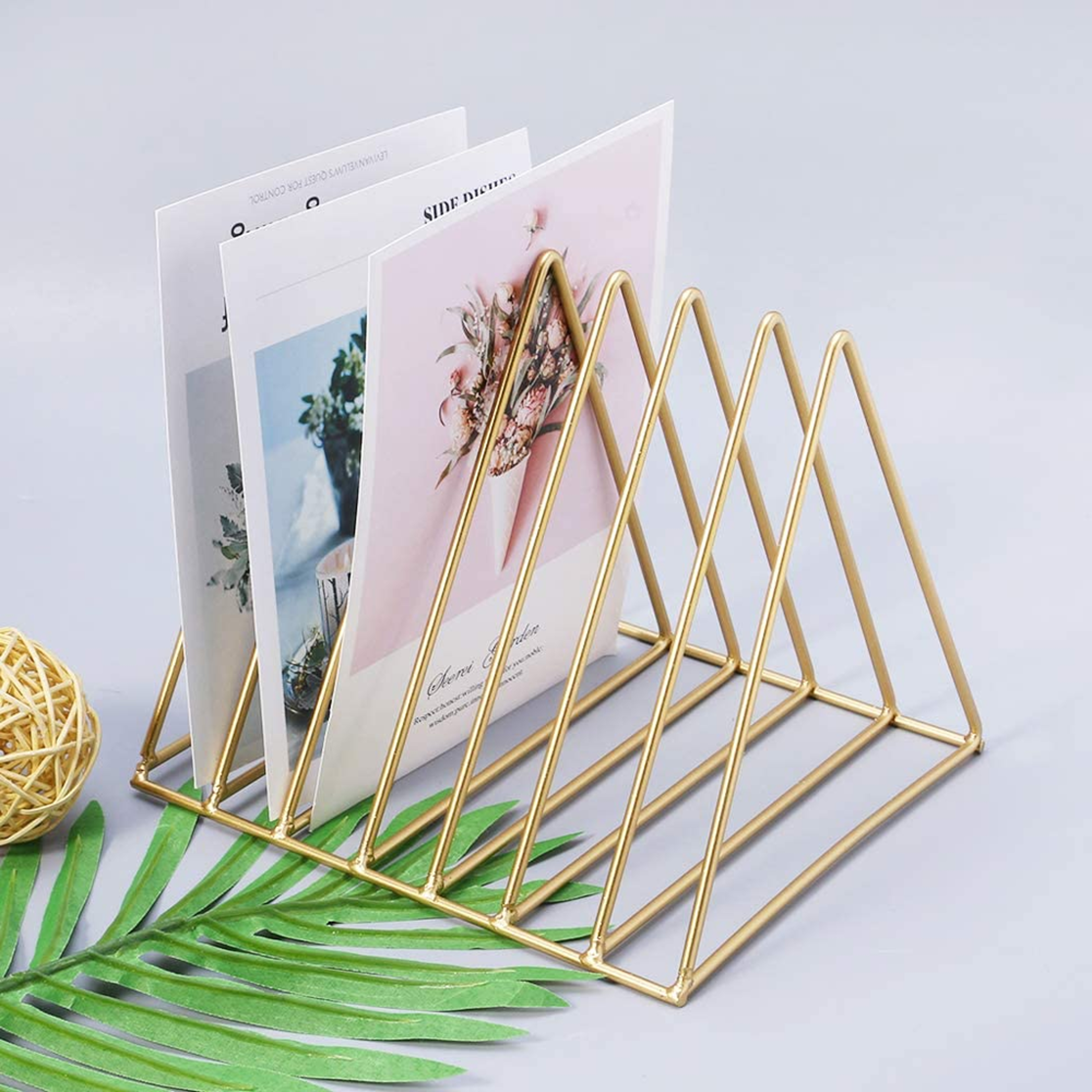 decorative gold magazine holder stand