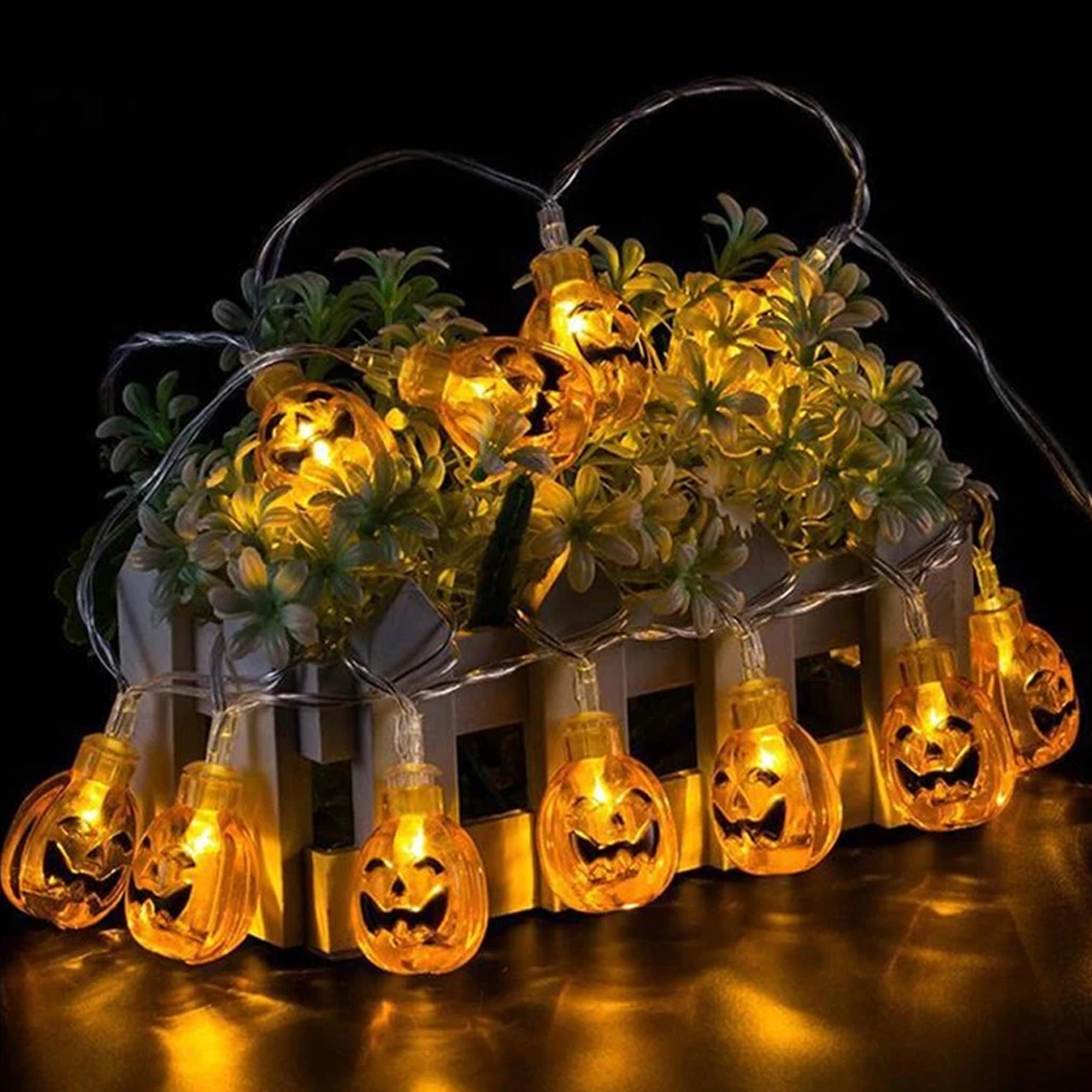 led halloween pumpkin string lights