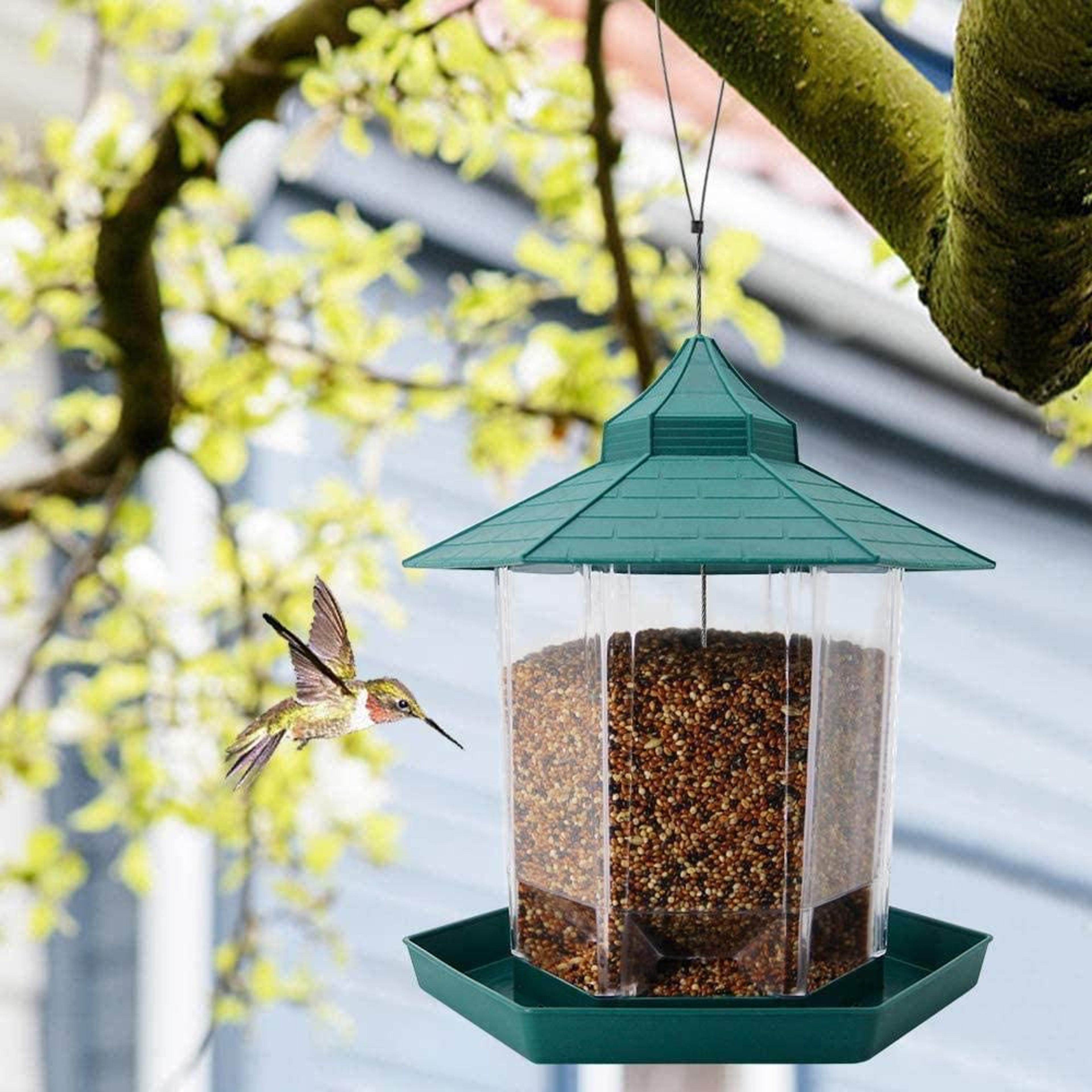 hexagonal pavilion plastic lighthouse bird feeder