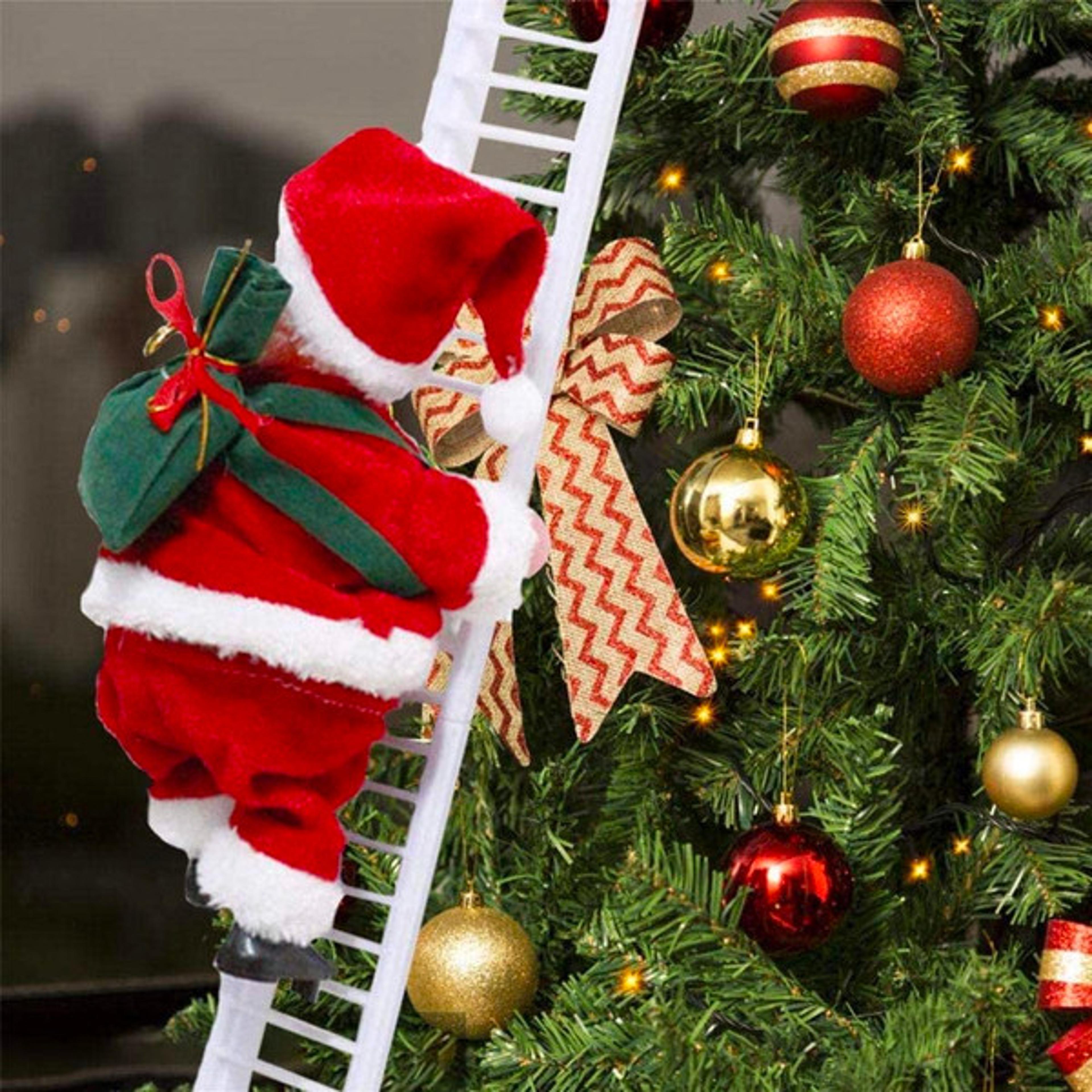 santa climbing ladder christmas decorations