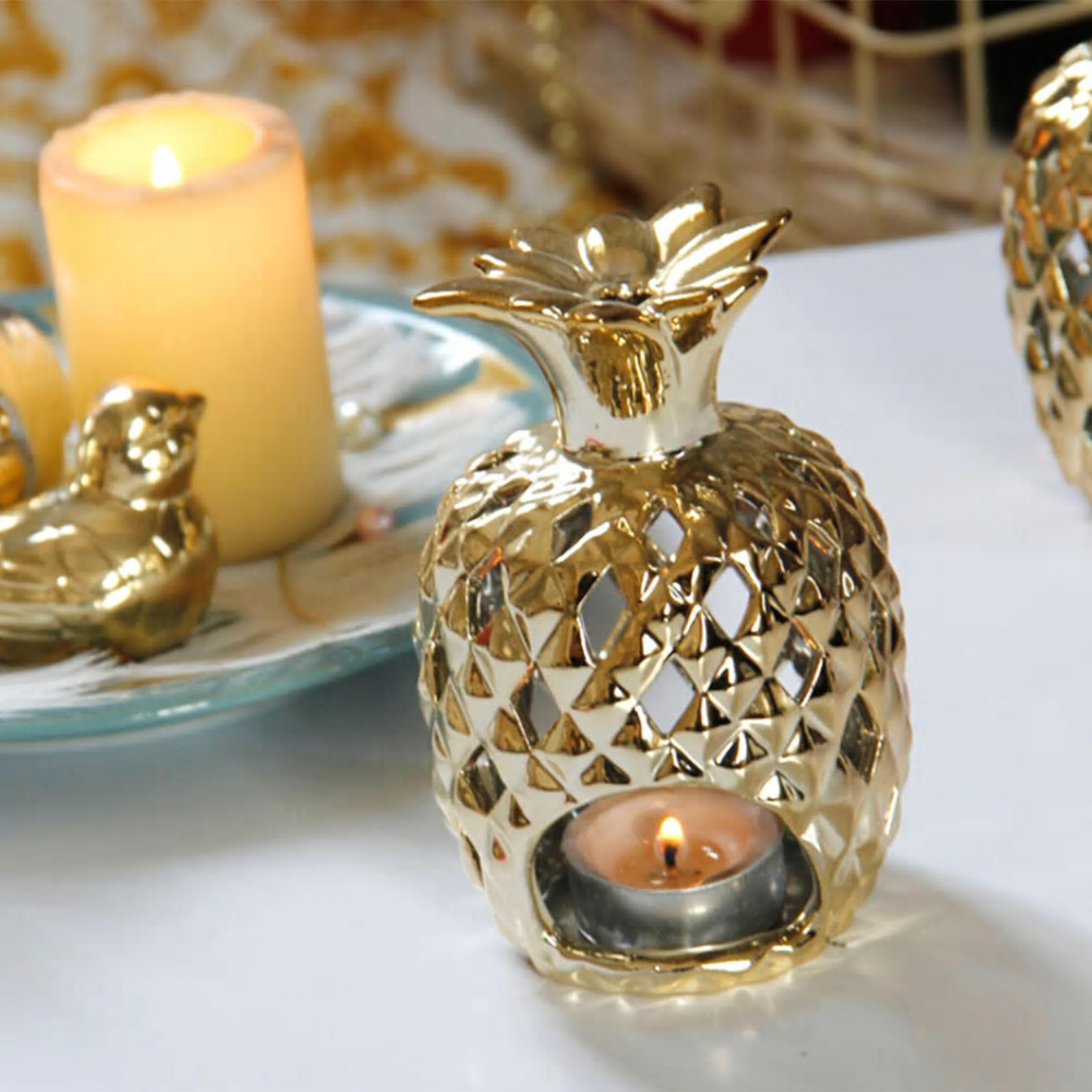 ceramic pineapple candle holder for home décor
