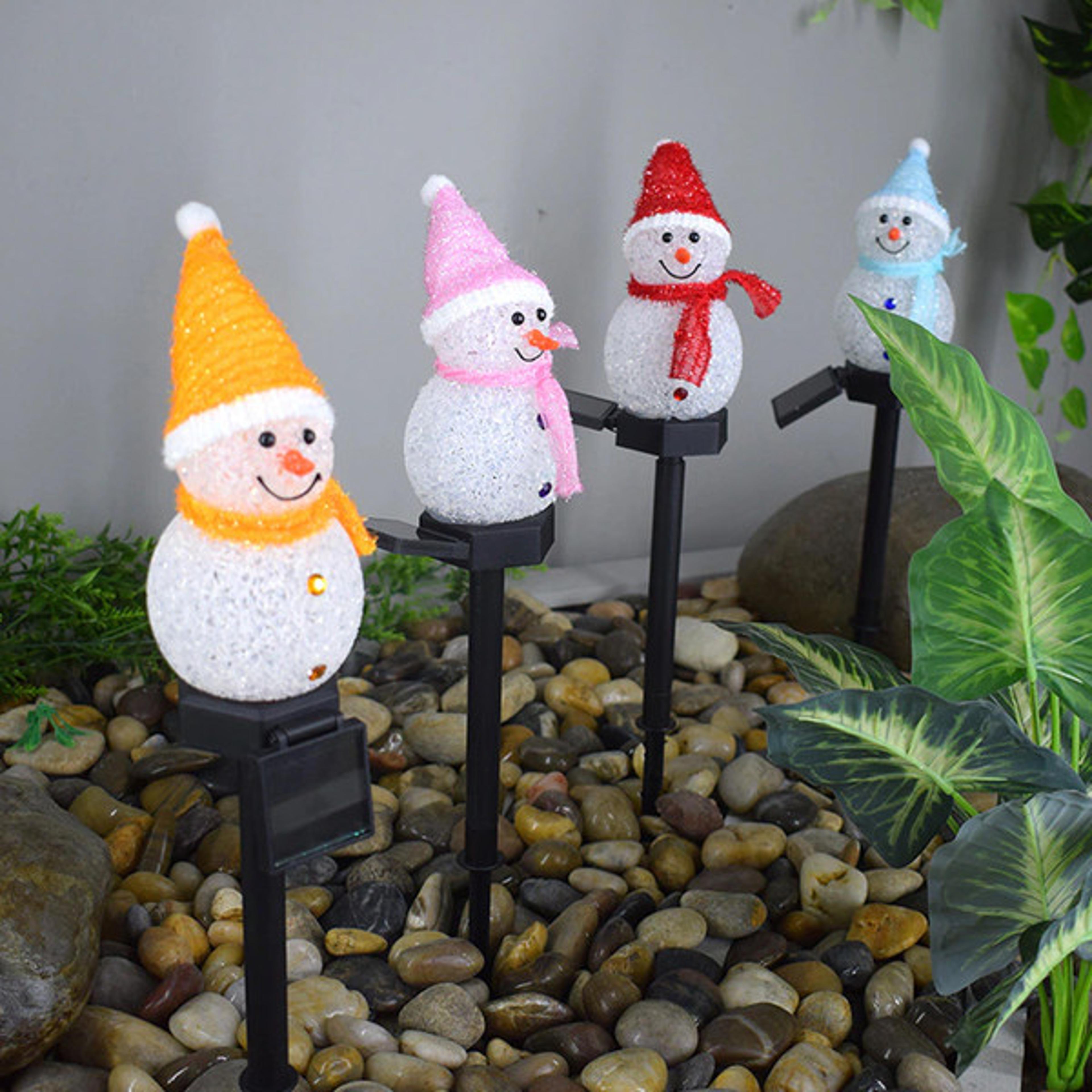 outdoor solar snowman decoration lights