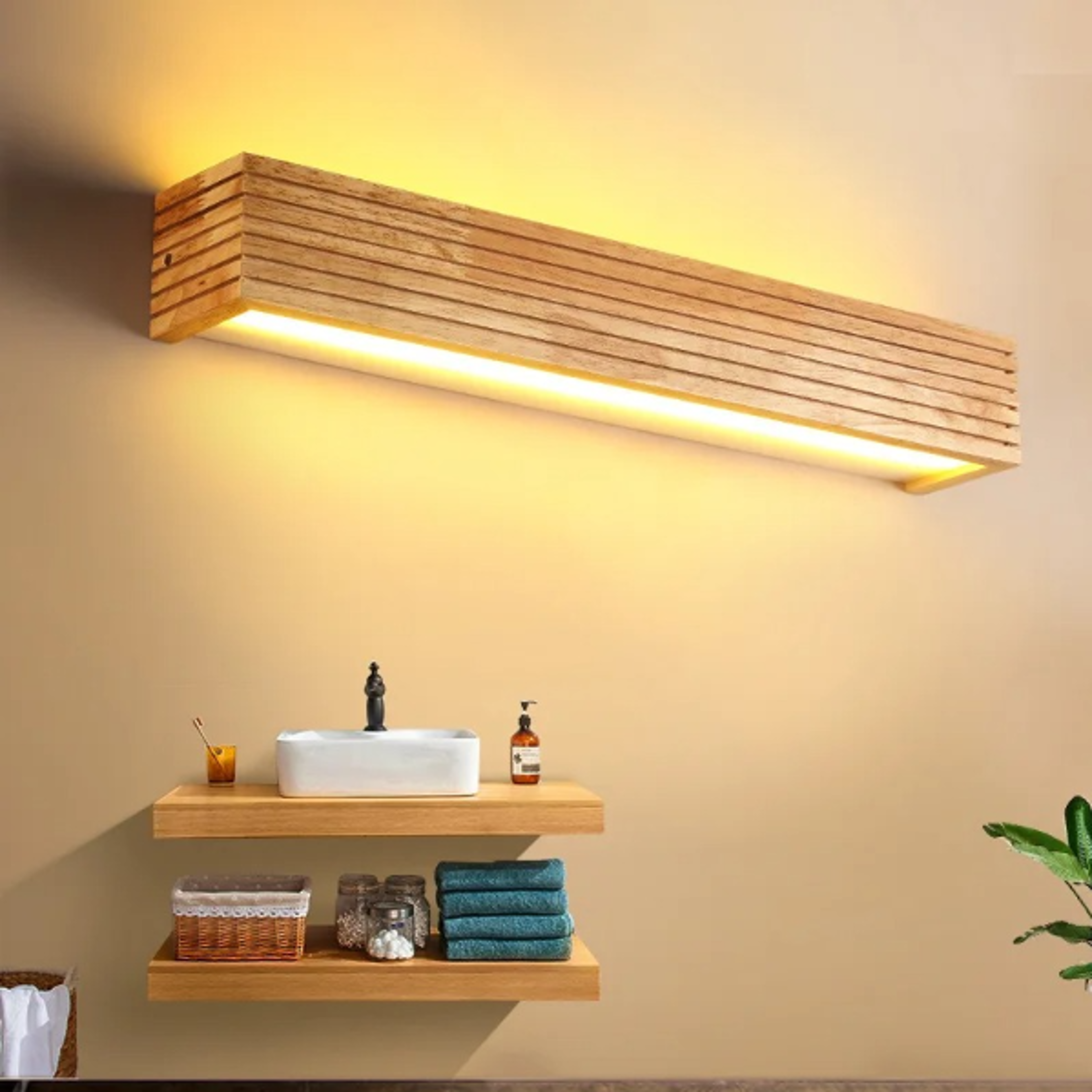 statuto - modern nordic wooden wall lamp