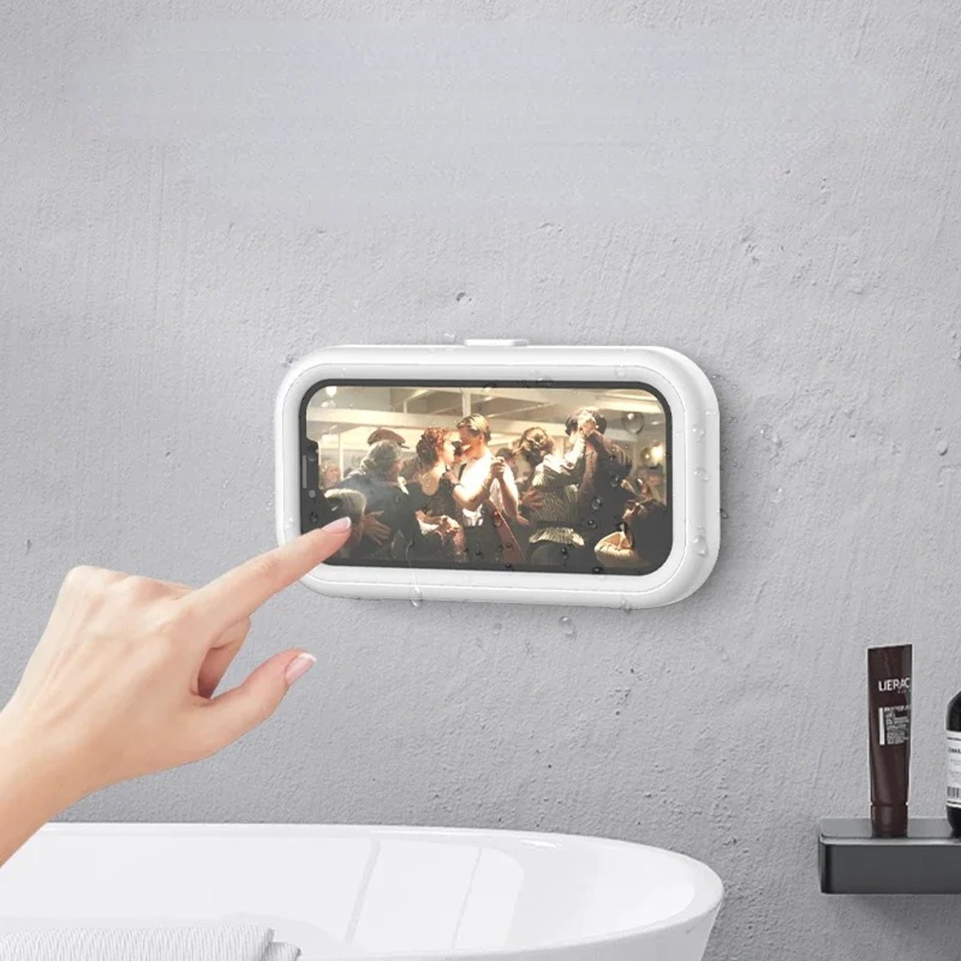 waterproof shower wall-mount phone holder for all smartphones