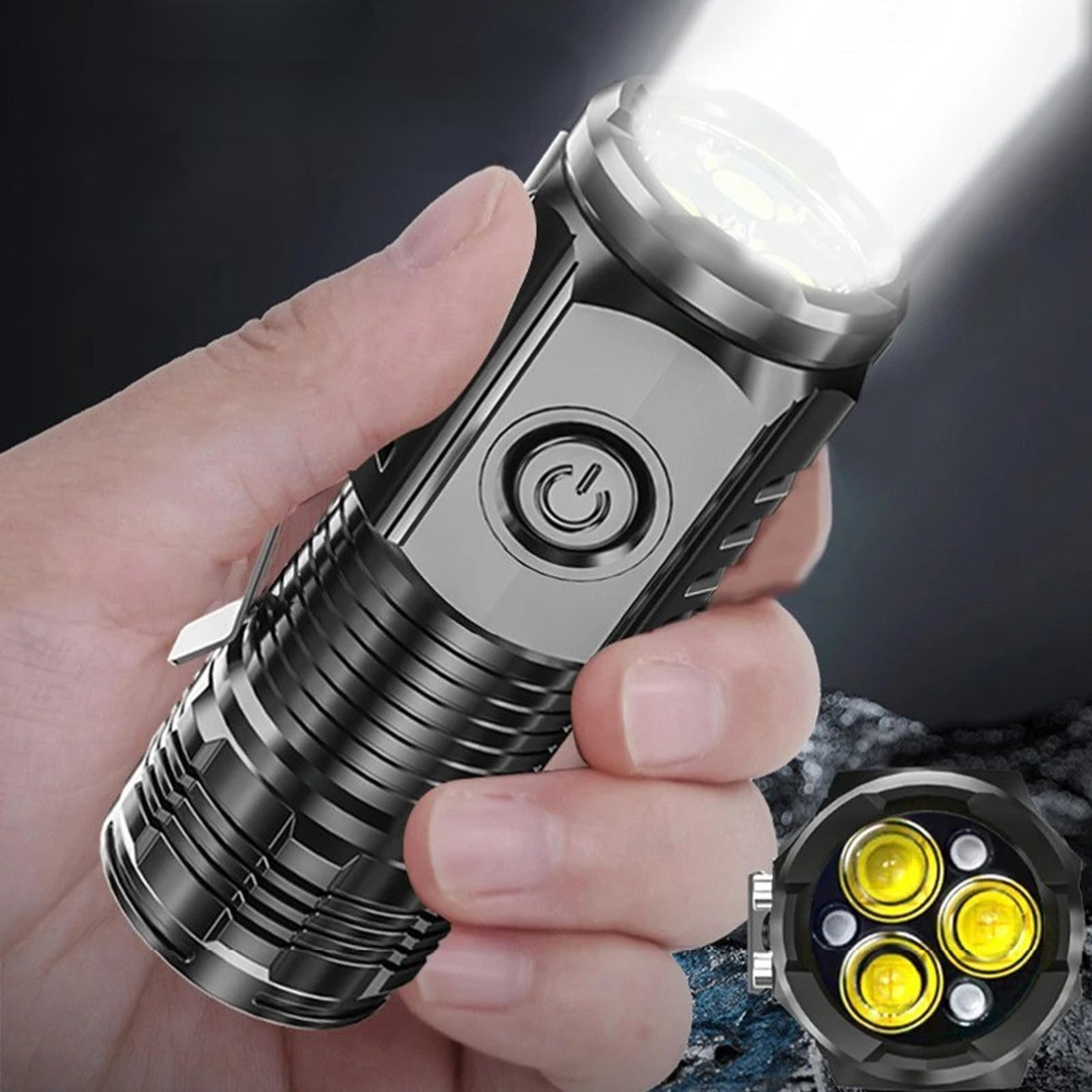 mini 3 led usb rechargeable magnetic flashlight with pen clip