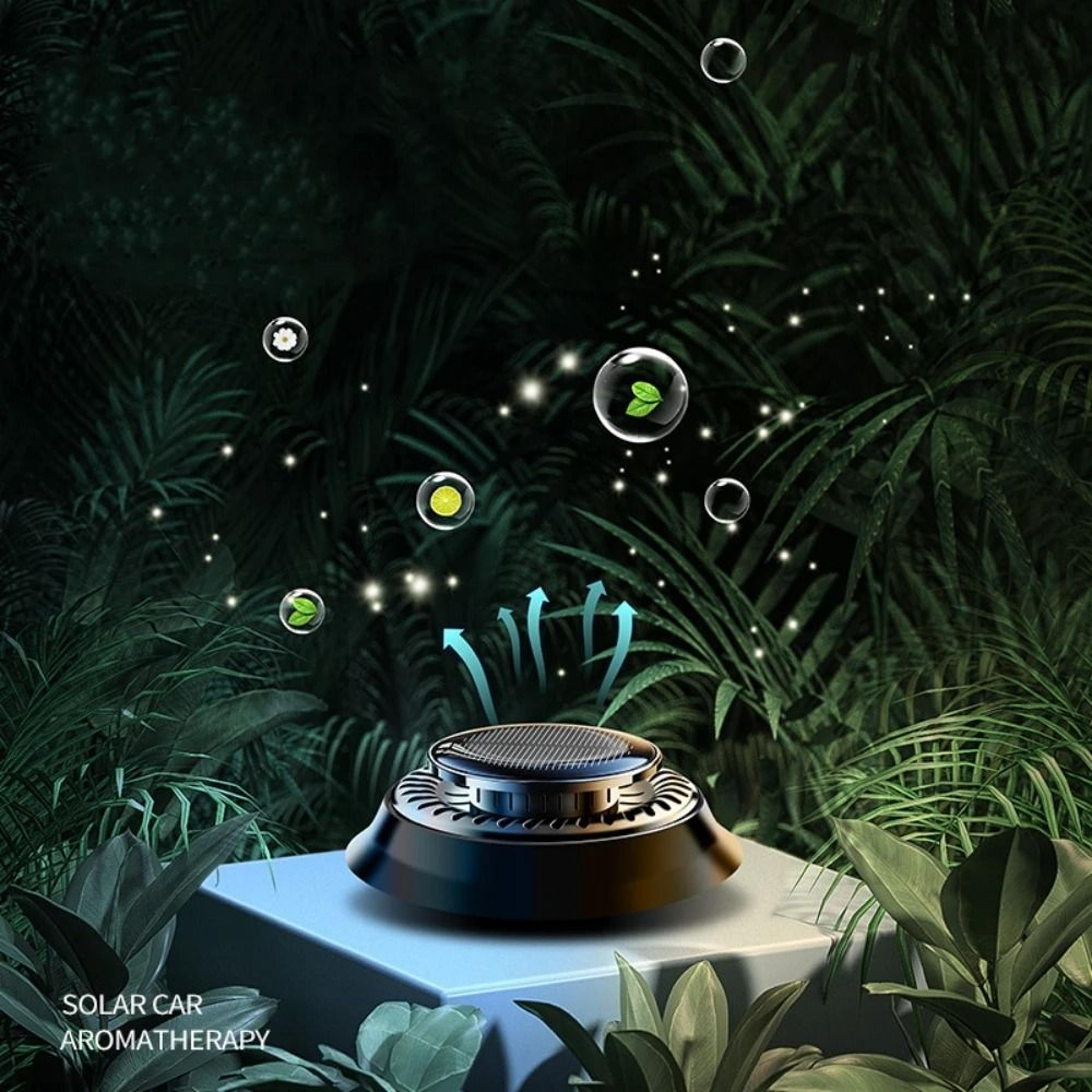 Solar Powered Rotating Car Air Freshener for Essential Oils