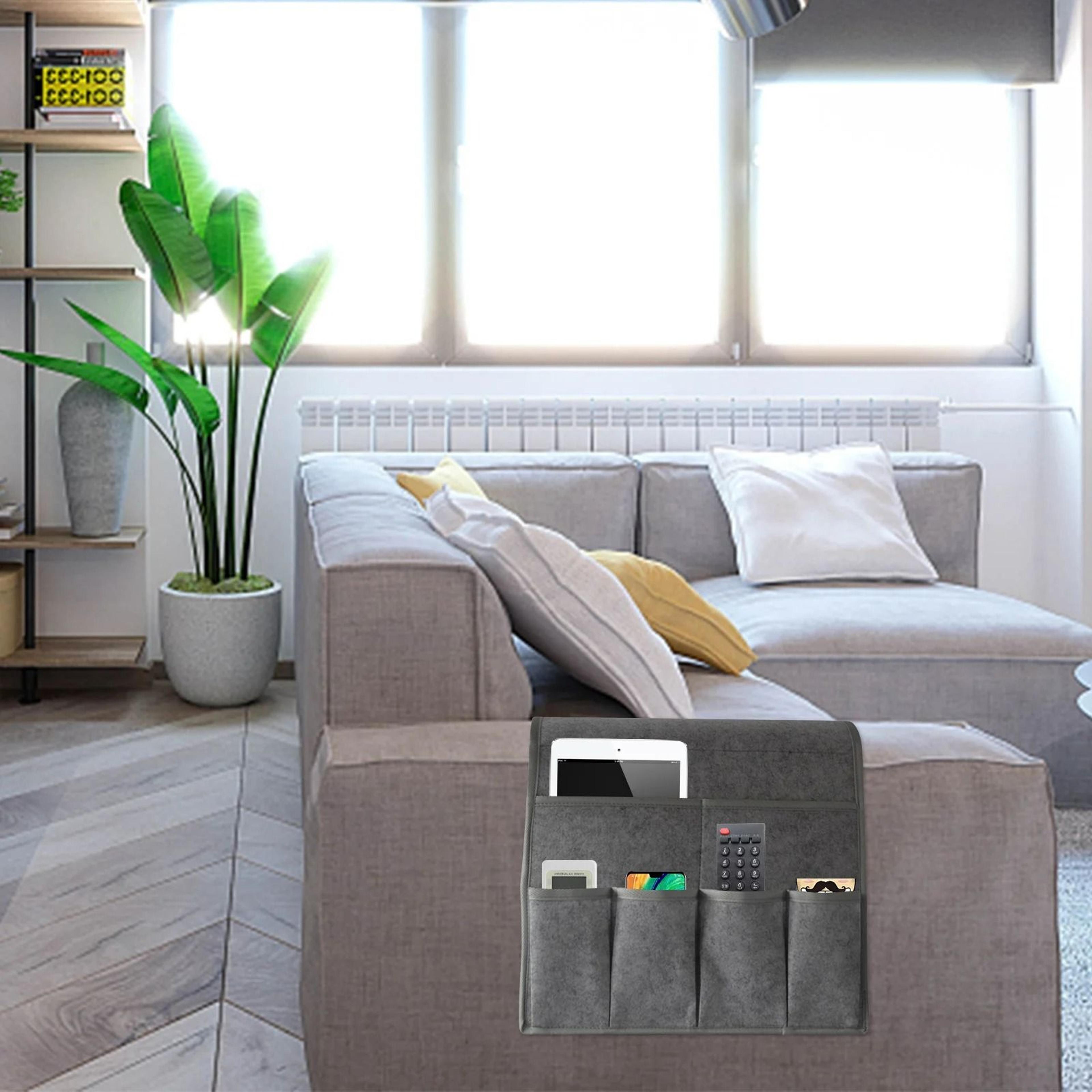 felt armchair organizer – multi-pocket recliner caddy for remotes & tablets