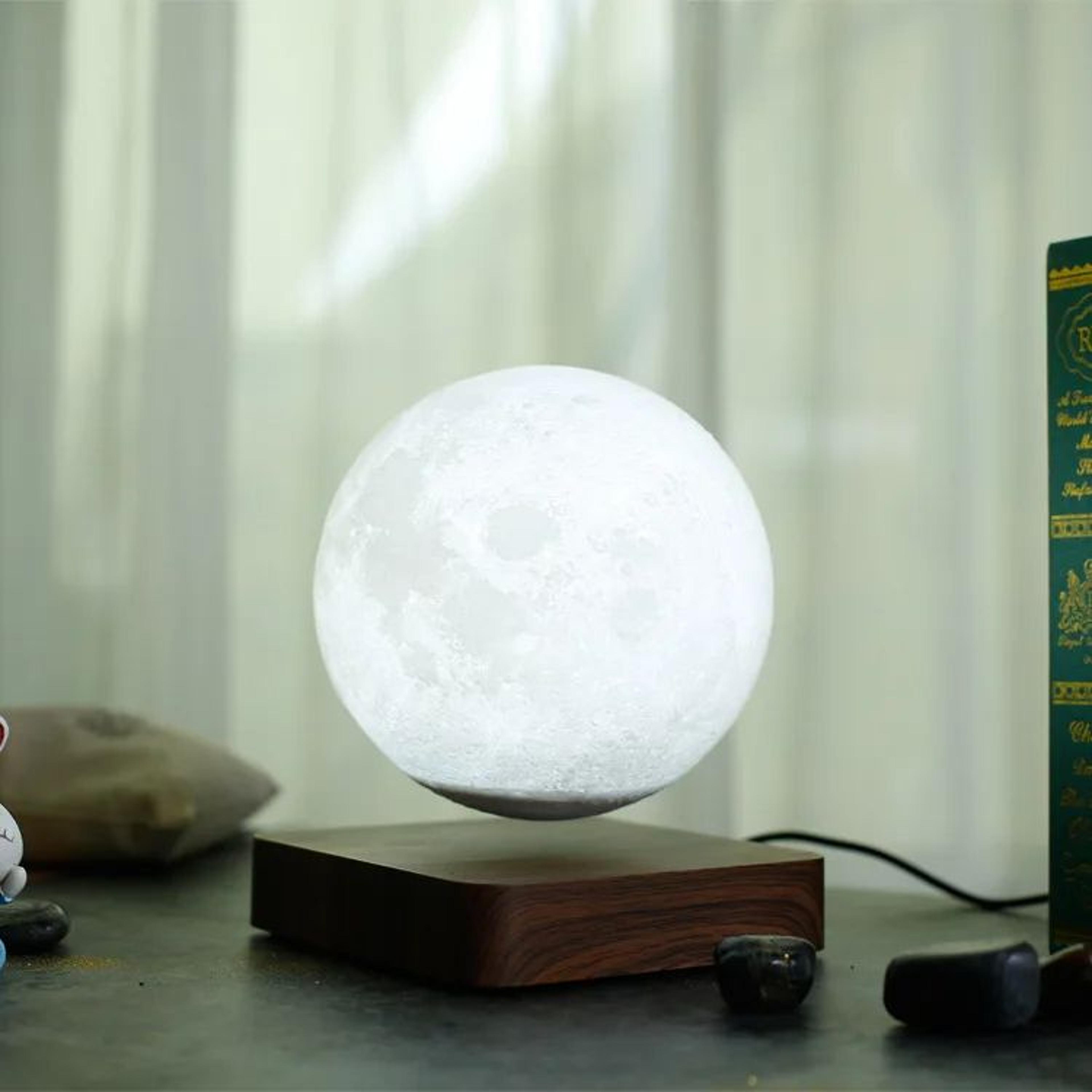 magnetic levitating moon lamp – revolving & floating 3d lunar light, unique gifts idea, perfect for room decor