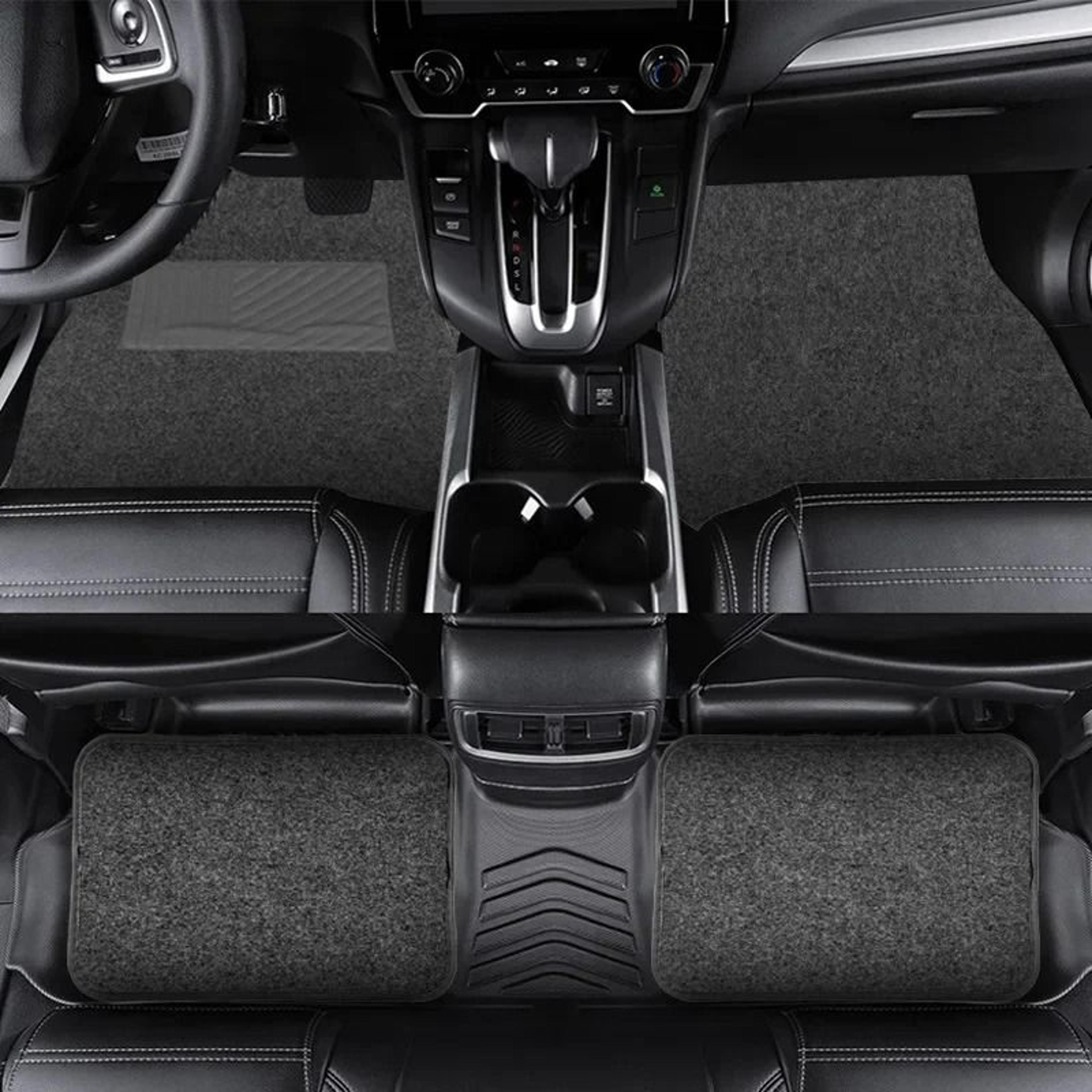 universal non-slip pvc flocked car floor mats – durable 4-piece set for all vehicles