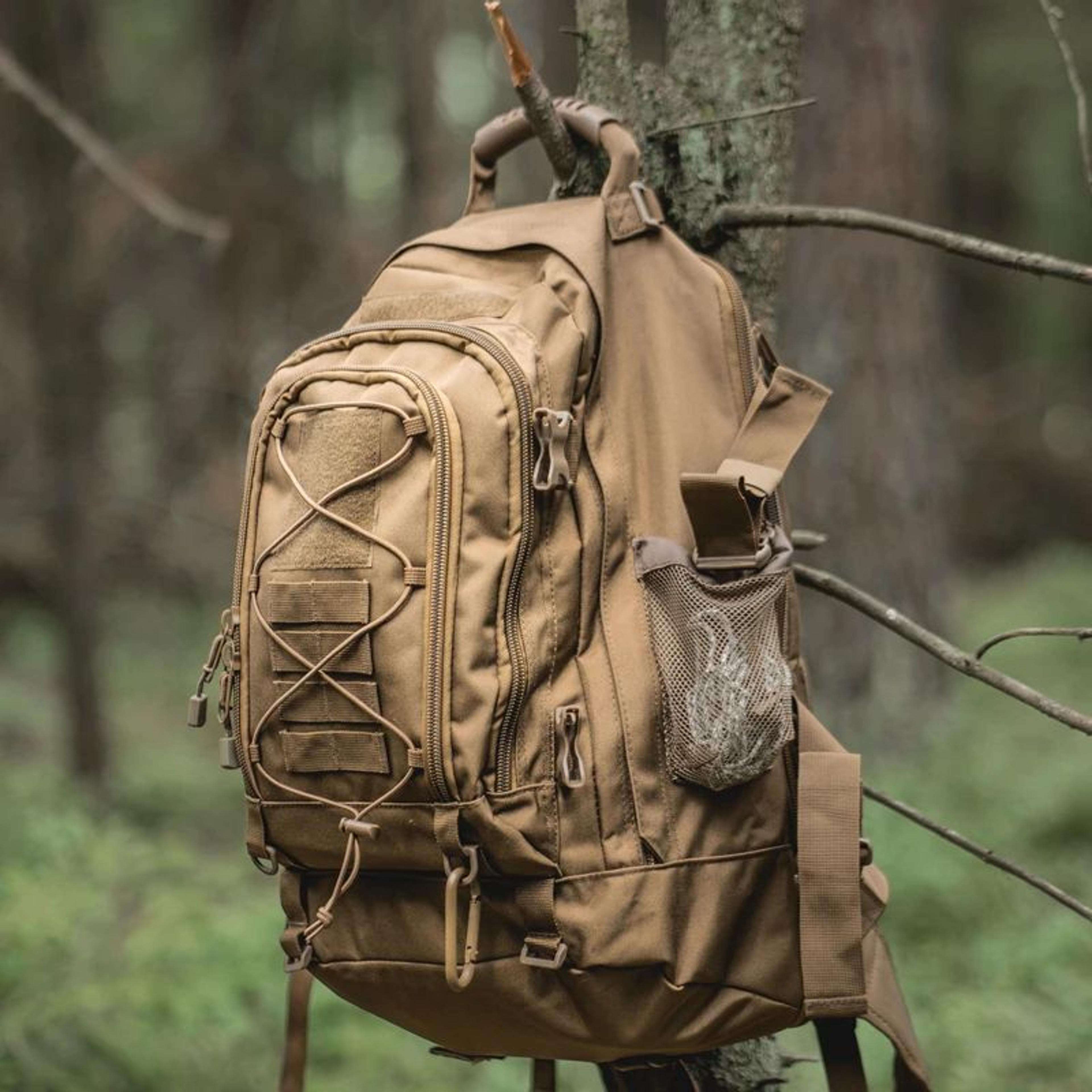 outdoor tactical backpack for men, large capacity military hiking bag, molle system camping rucksack