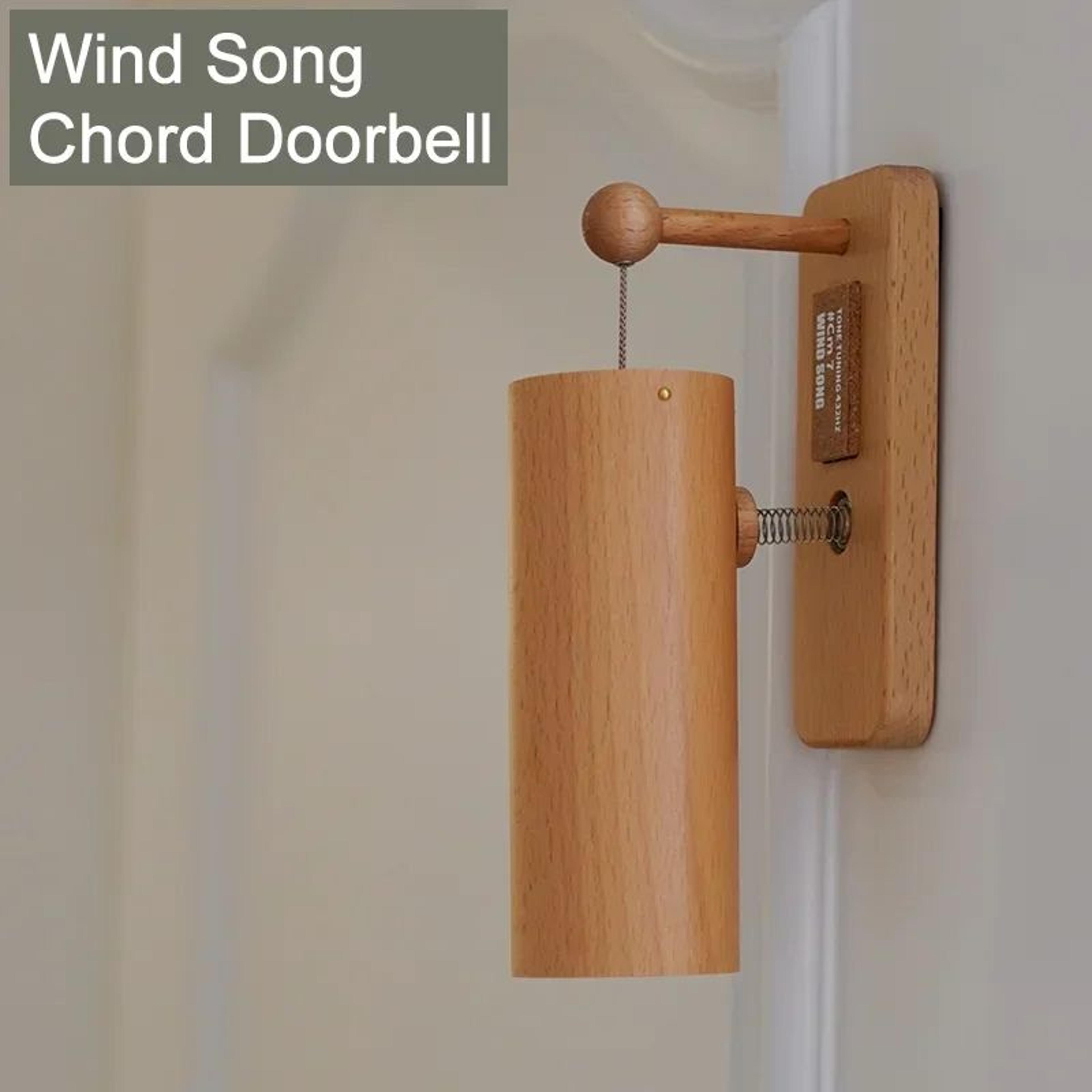 door opening wood-made doorbell, chime music chords, ideal for home & business entrance, housewarming gift