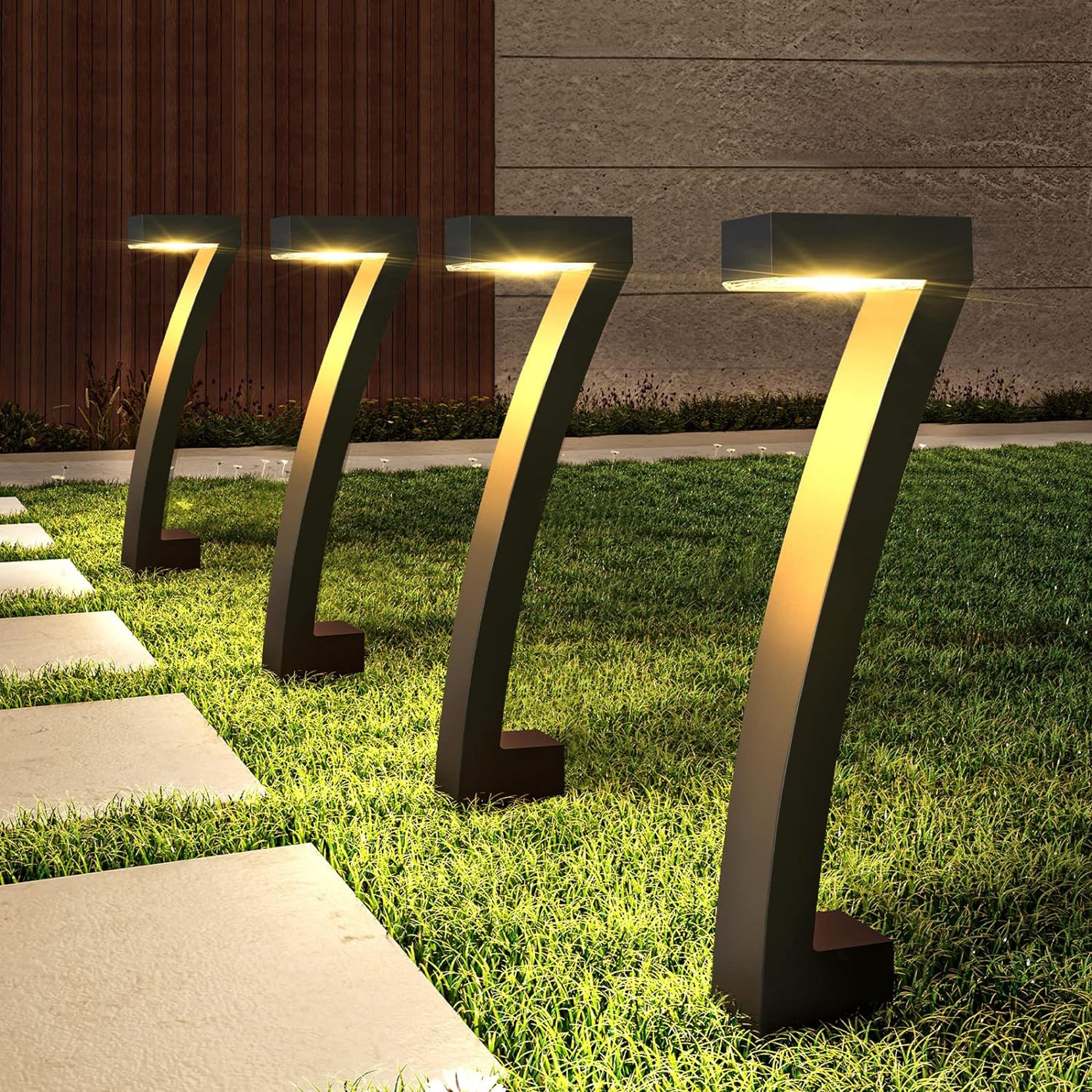 bright solar outdoor lights pathway, 6-pack waterproof led solar garden lights with auto on/off for outside landscapes