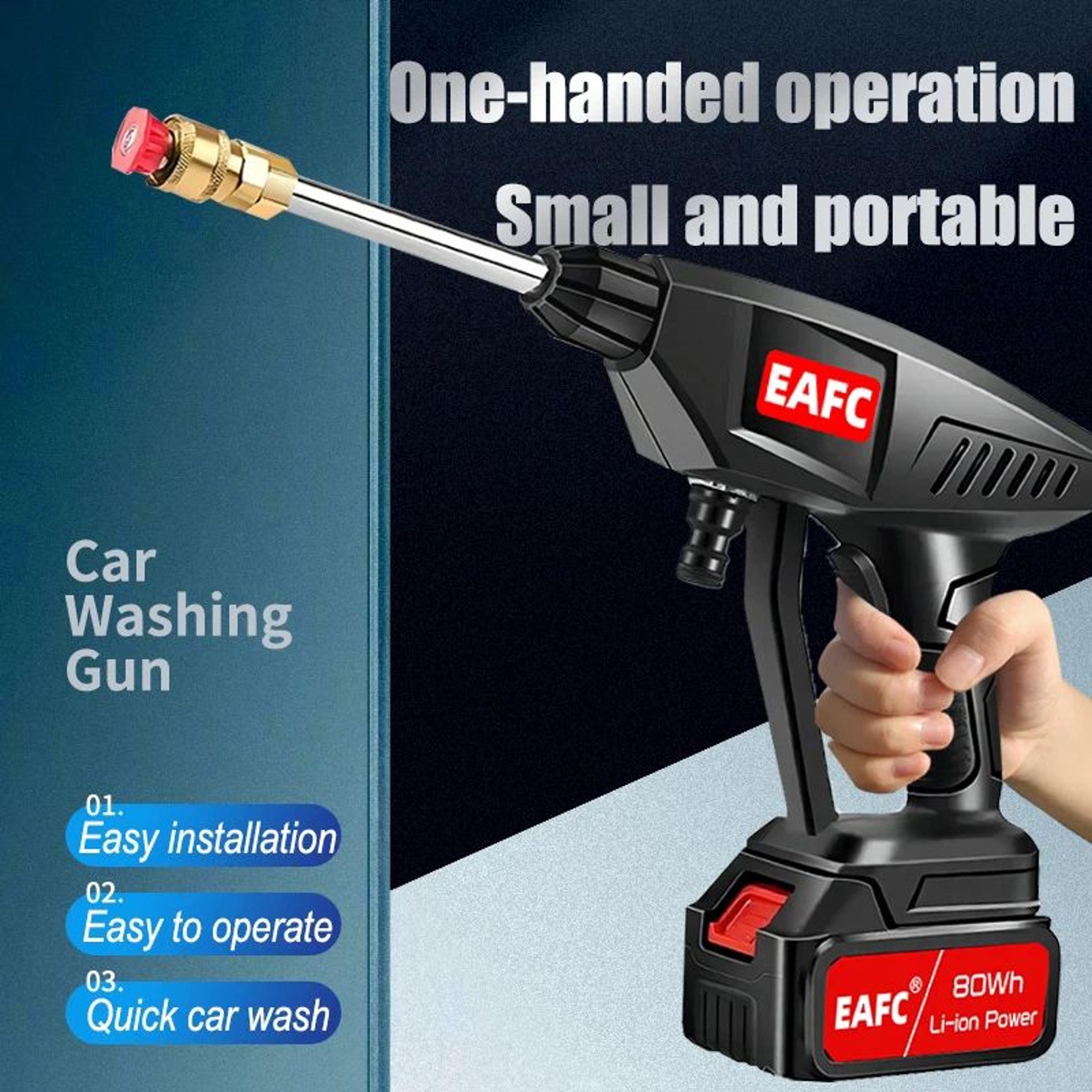cordless portable high pressure spray water gun