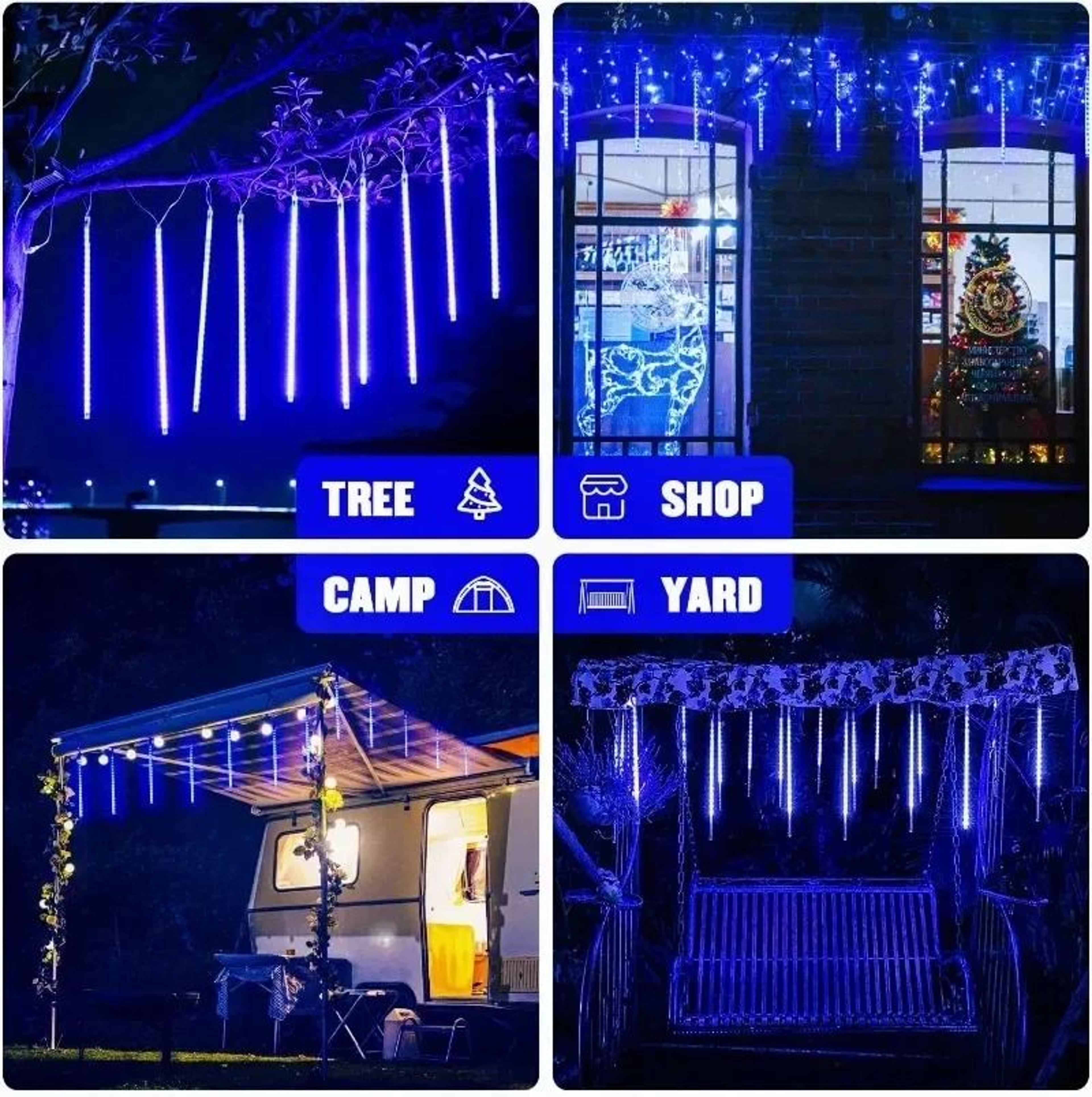 LED Dripping Icicle Lights For Outdoor Christmas Decor 8Piece Set Perfect For Christmas Christmas G