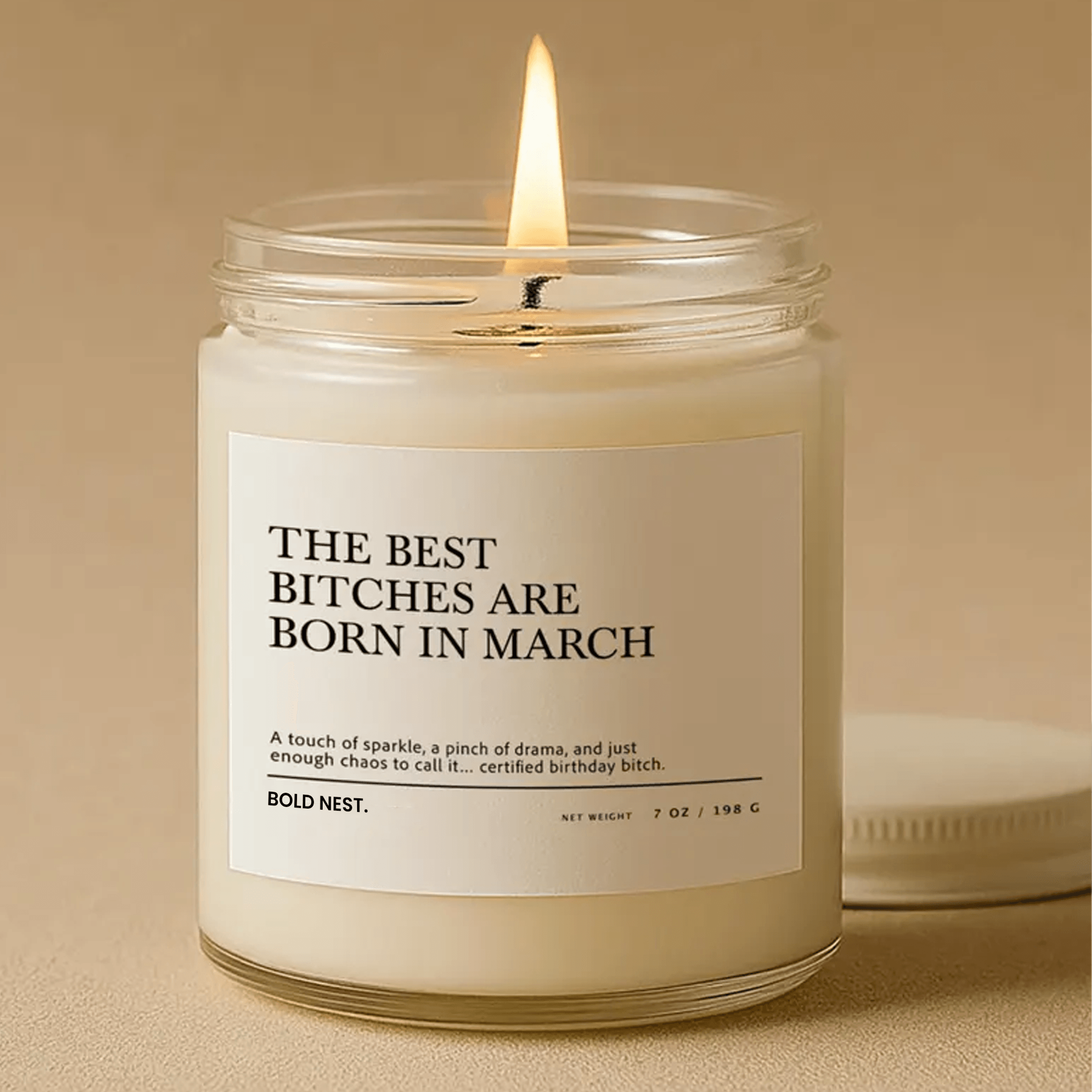 sassy march girls candle, funny gift for march birthdays, zodiac humor for her