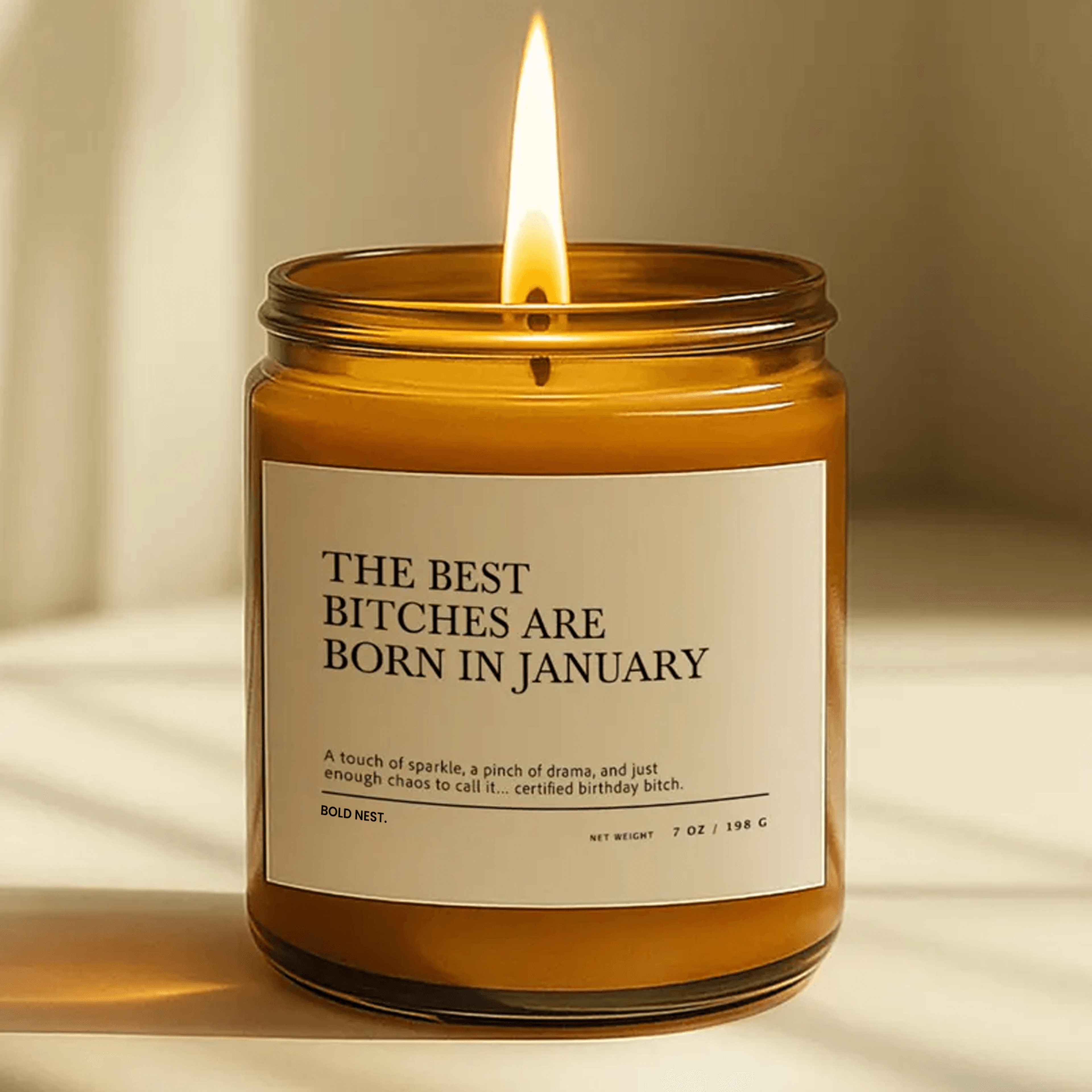 funny january birthday candle, sassy gift for her, best bitches are born in january – friend valentine's birthday gifts