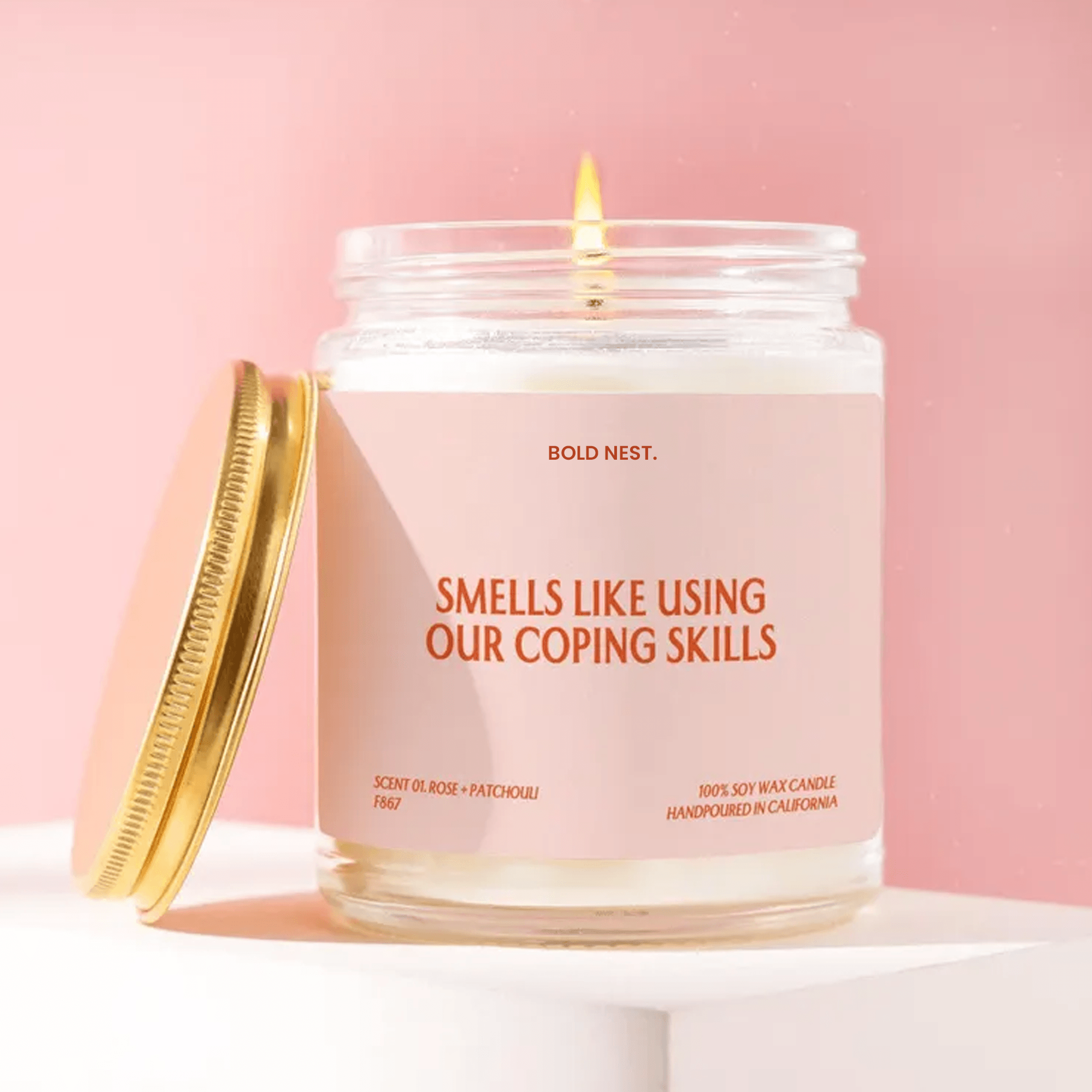 therapy gift using our coping skills candle funny unique present for therapy mental health handmade personalized counsel