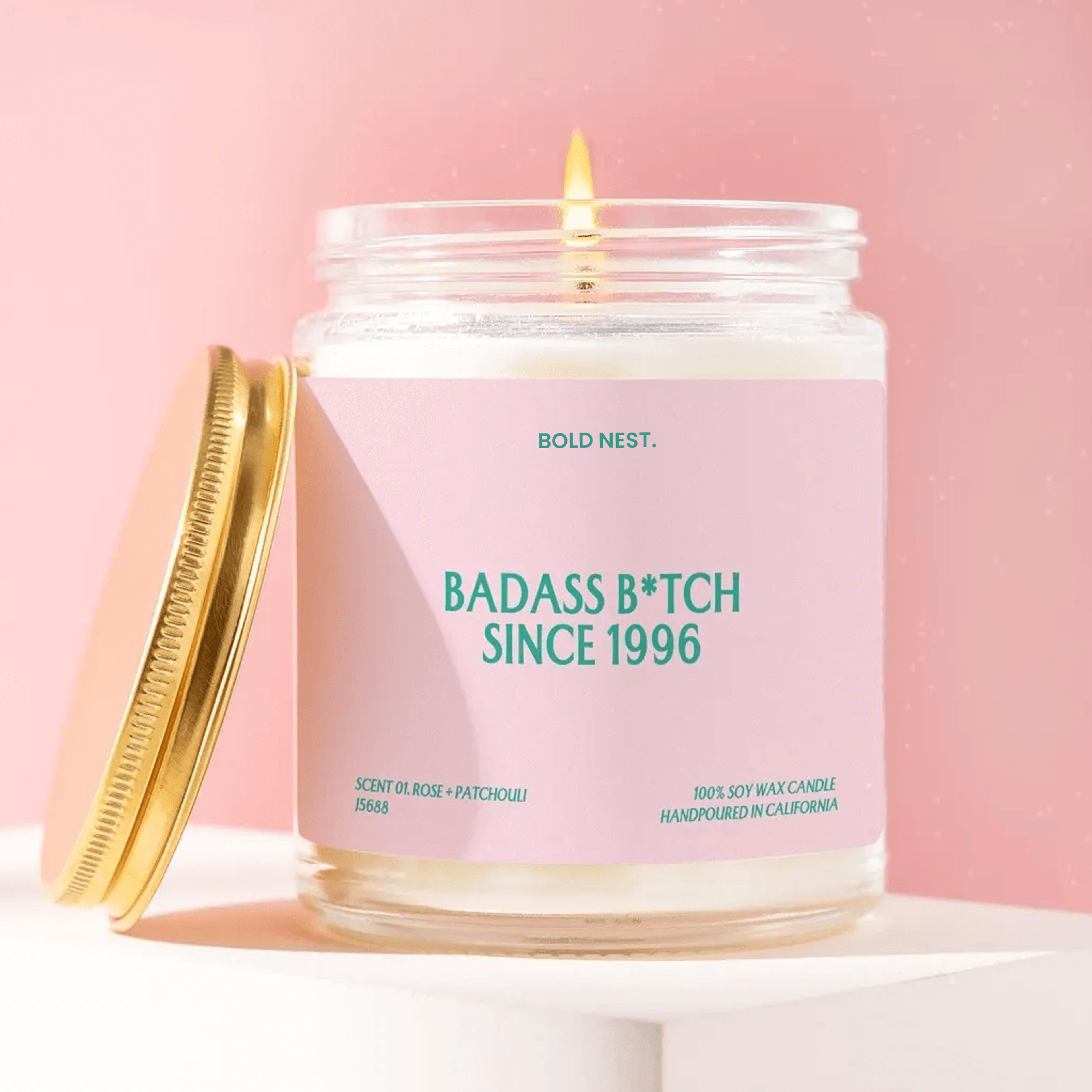funny birthday candle gift, badass since 1996 candle, birthday gift for her, personalized year candle, best friend gift