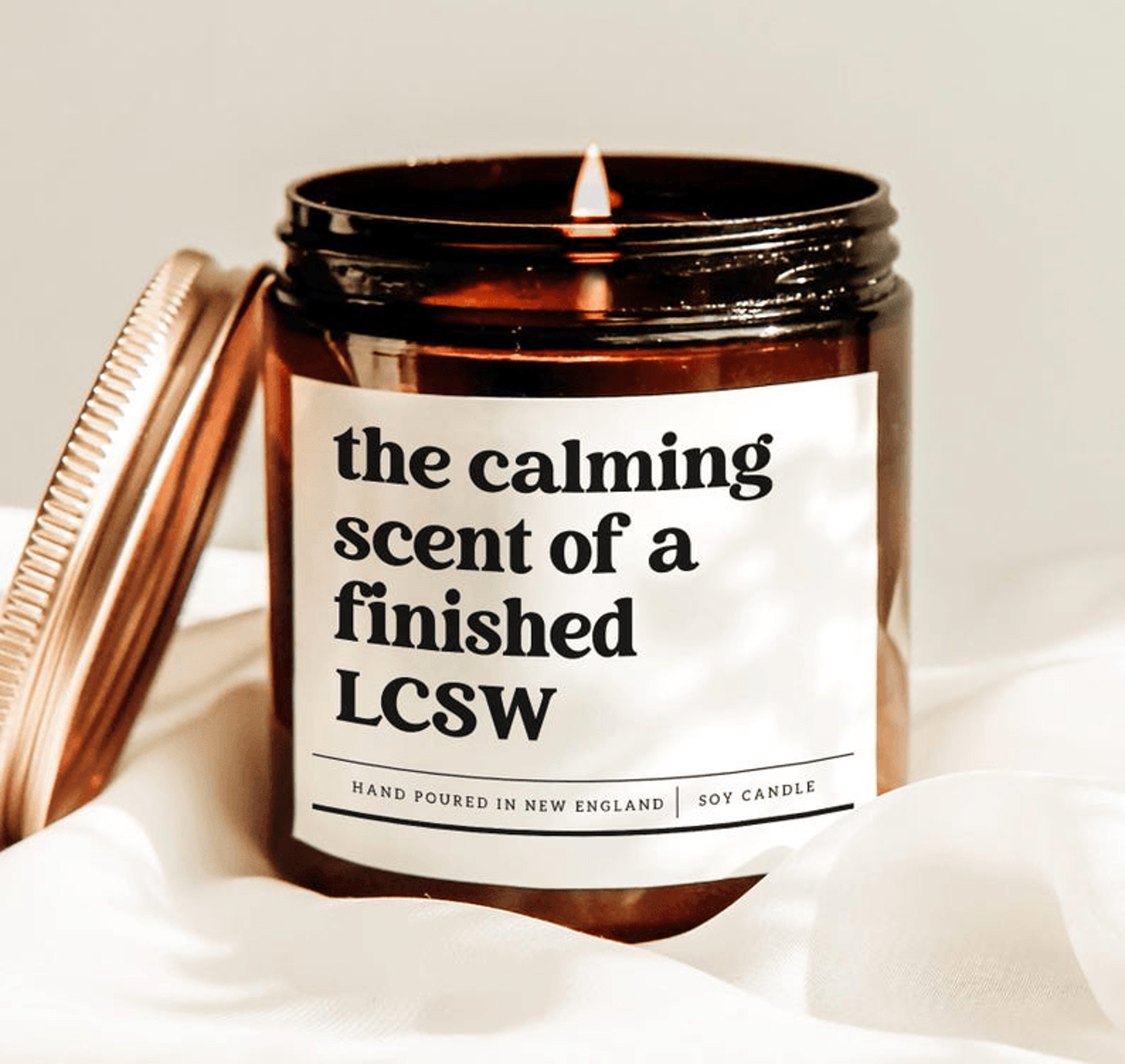 lcsw graduation candle, social worker gift, therapist graduation gift, funny counseling candle
