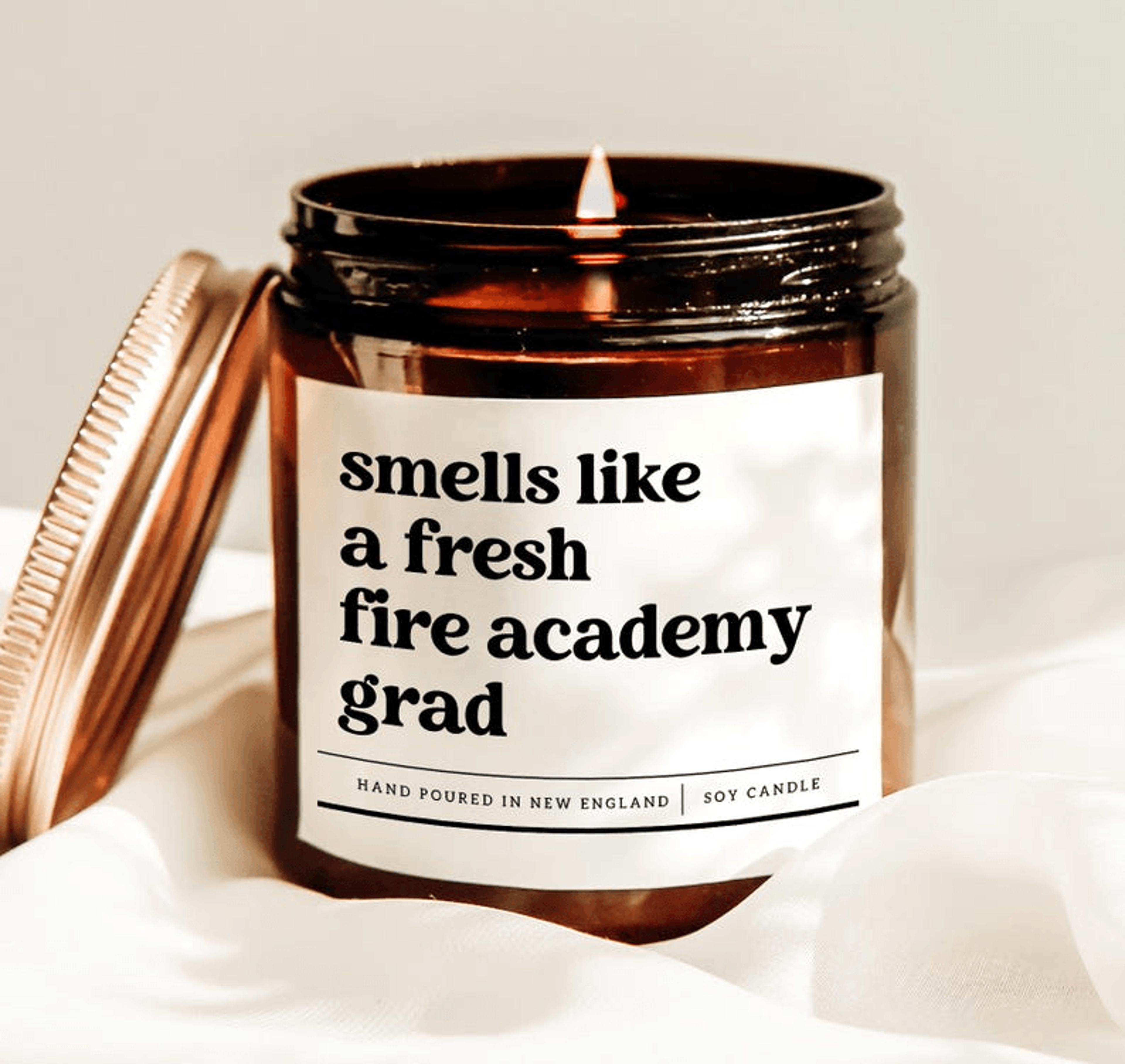 fire academy graduation candle, firefighter gift, funny firefighter candle, academy grad gift