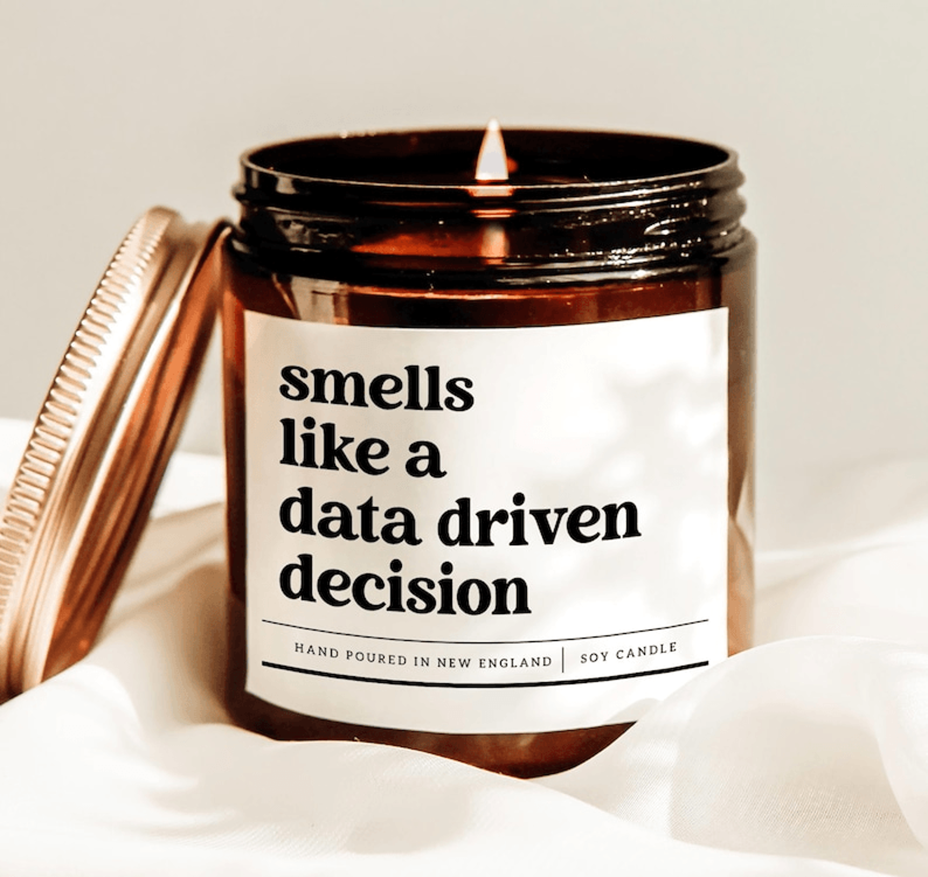 data analyst candle gift, funny data science candle, analytics gift, tech office decor