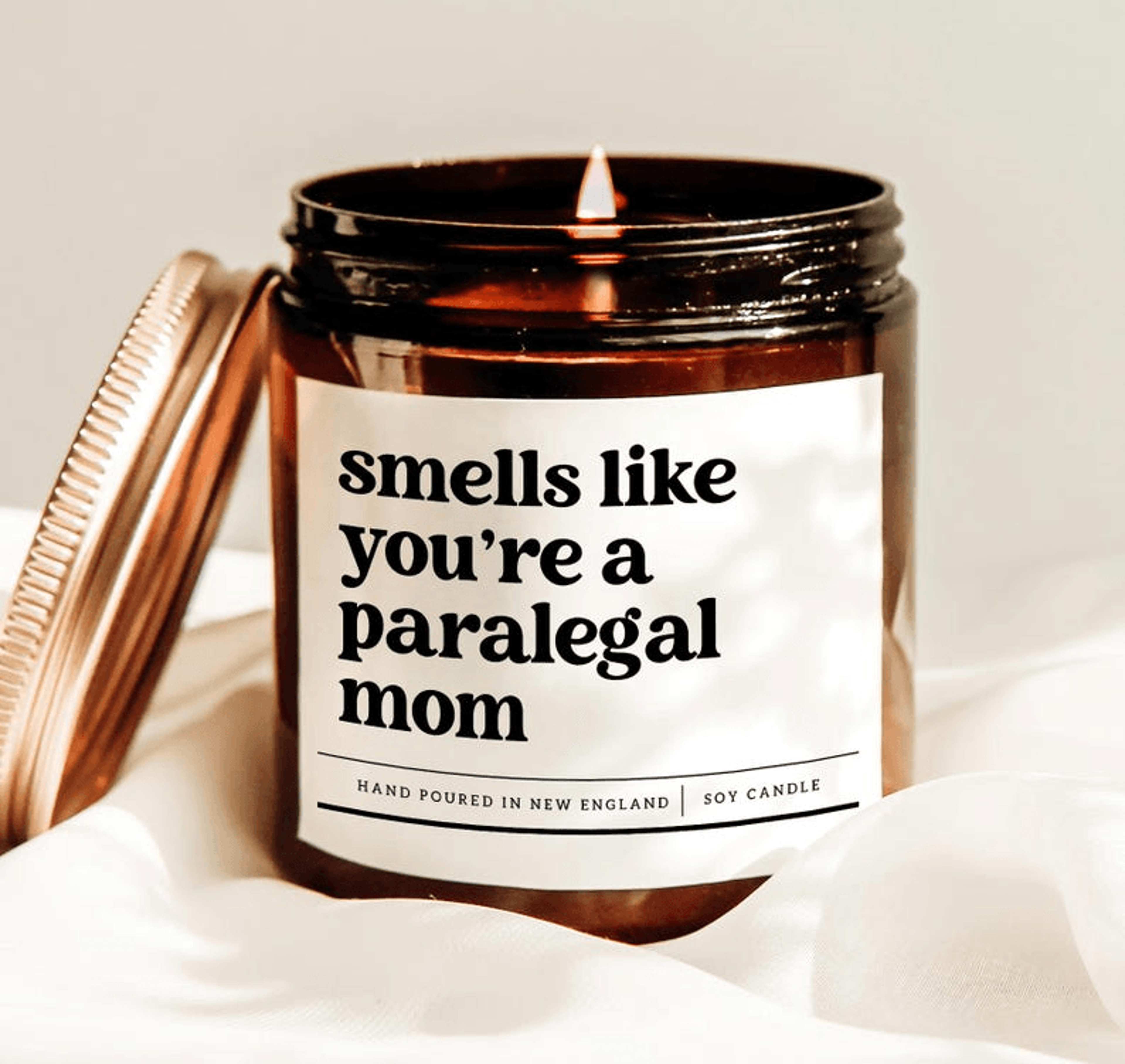 funny paralegal mom candle gift for working mom, legal assistant gift, lawyer office candle, paralegal mother gift