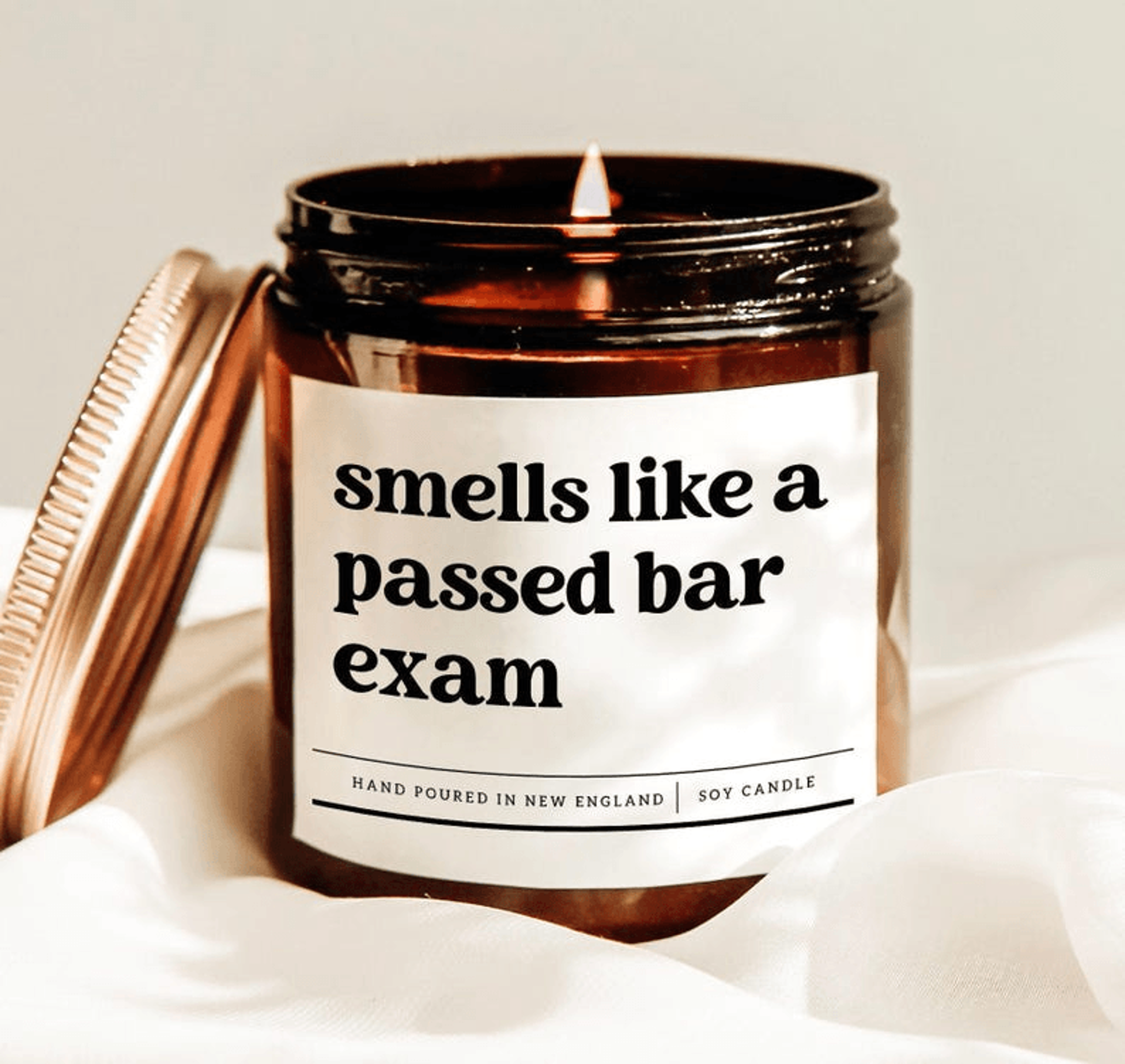 passed bar exam candle gift for lawyer, funny law school graduation gift, bar exam celebration candle