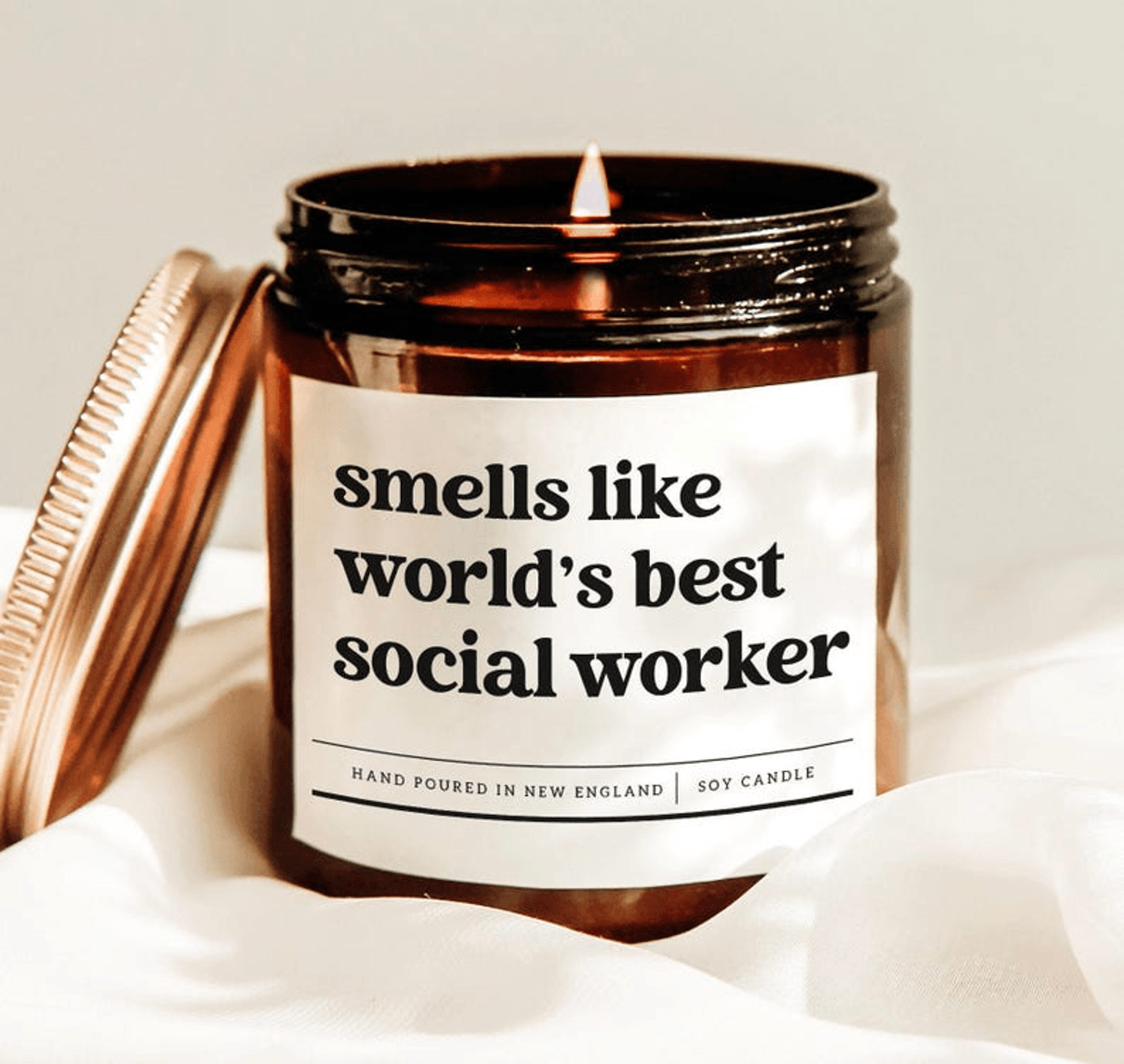 smells like world's best social worker candle, social worker appreciation gift
